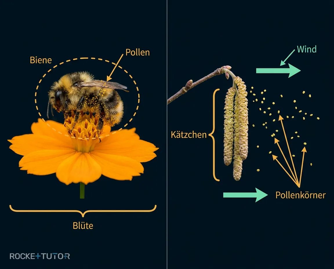 Biene bestäubt eine Blüte