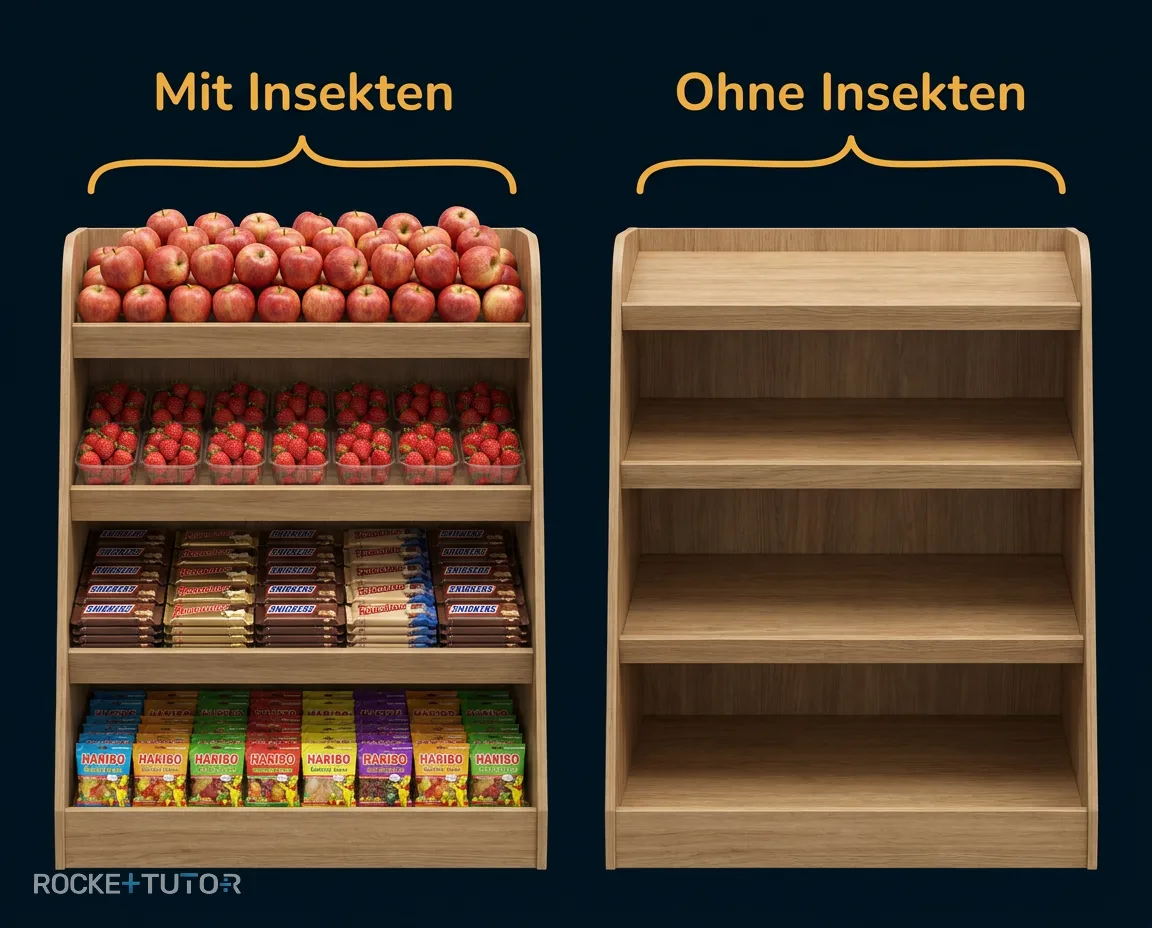 Leerer Supermarkt ohne Insekten
