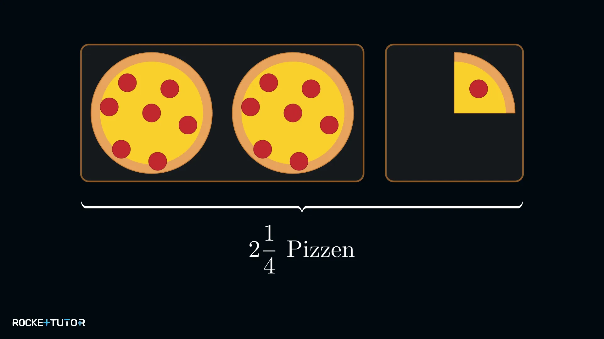 Zwei Pizzen und ein Viertel