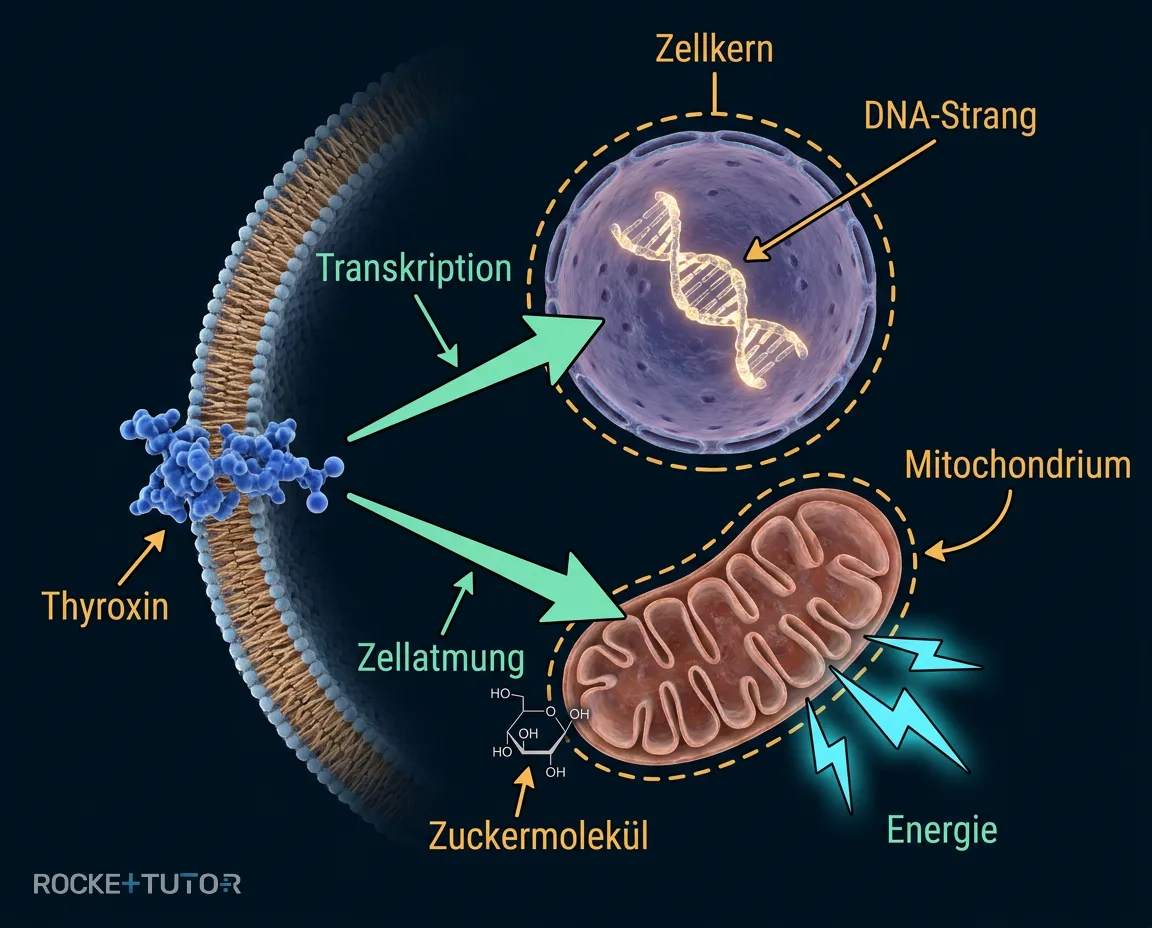 Wirkung von Thyroxin in Zellen