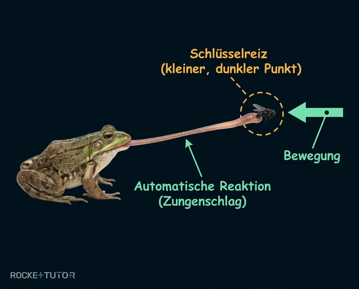 Frosch fängt Insekt