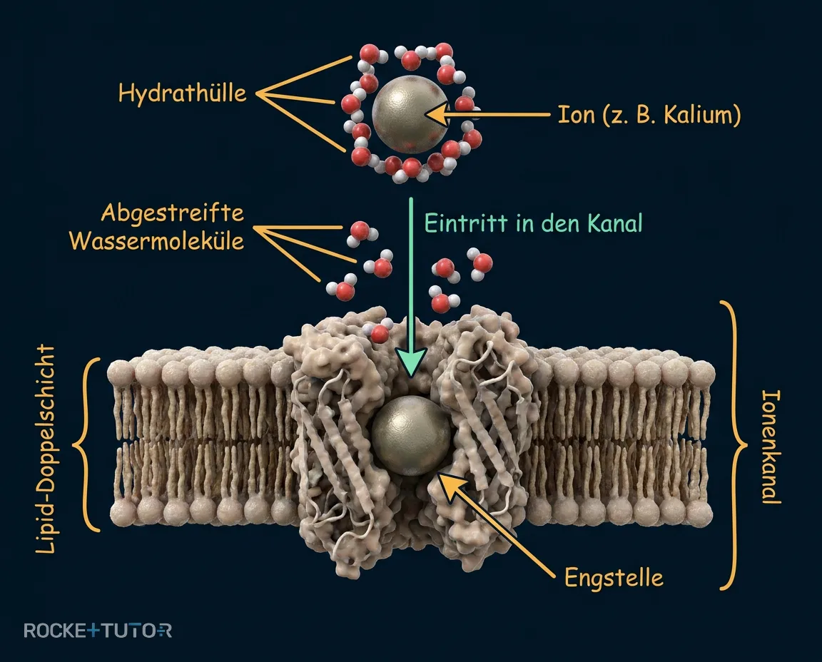 Ionenkanal mit Hydrathülle
