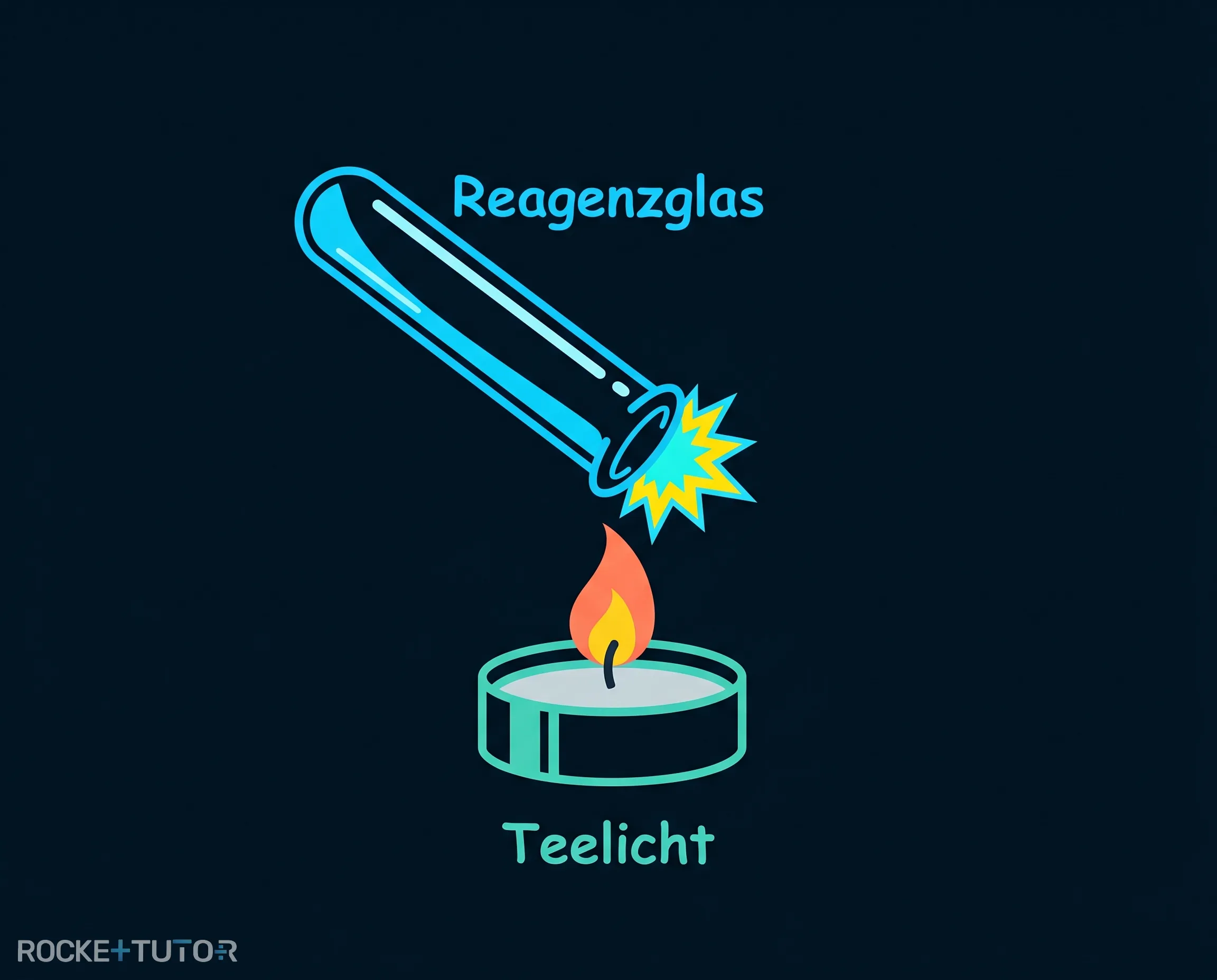 Reagenzglas an Teelicht