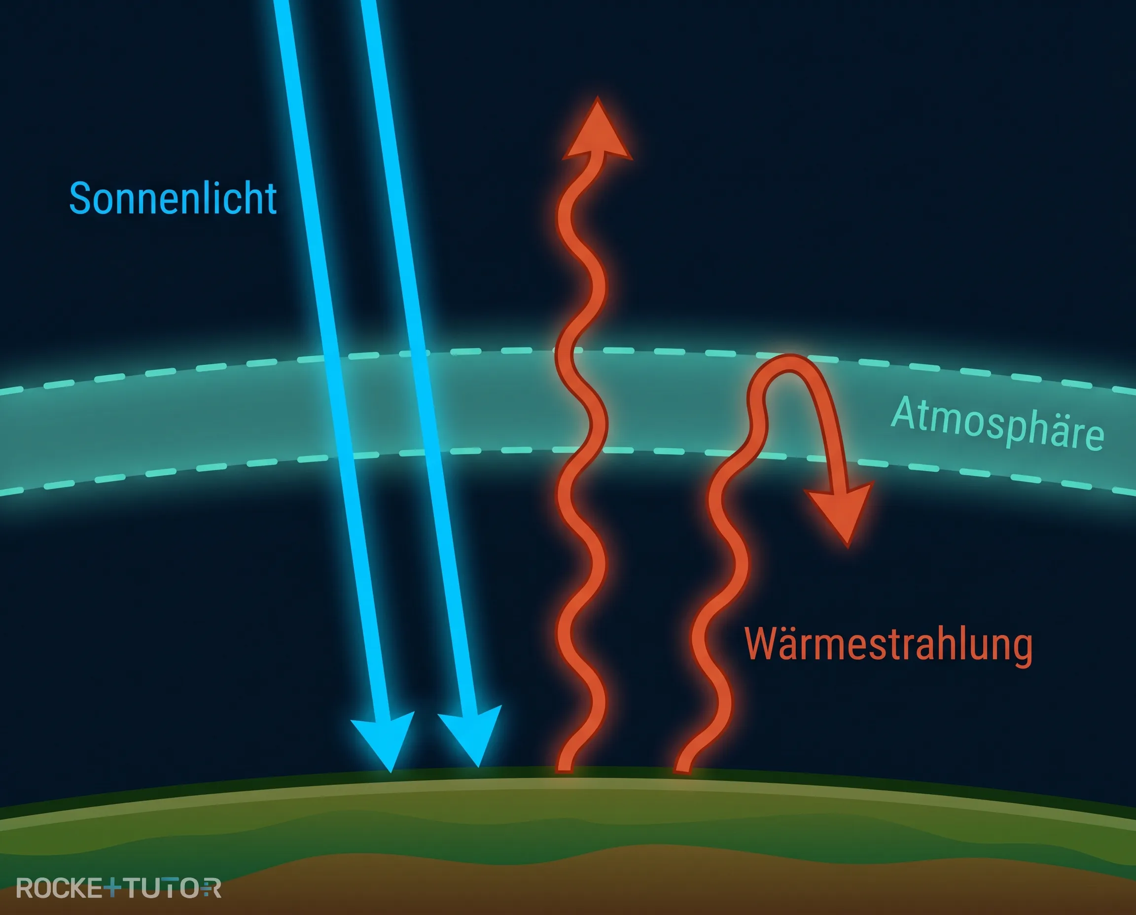 Erde mit Atmosphäre und Strahlung