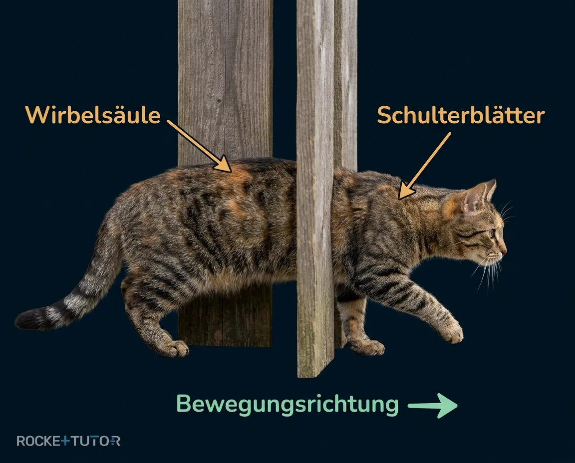 Skelett einer Katze beim Schleichen