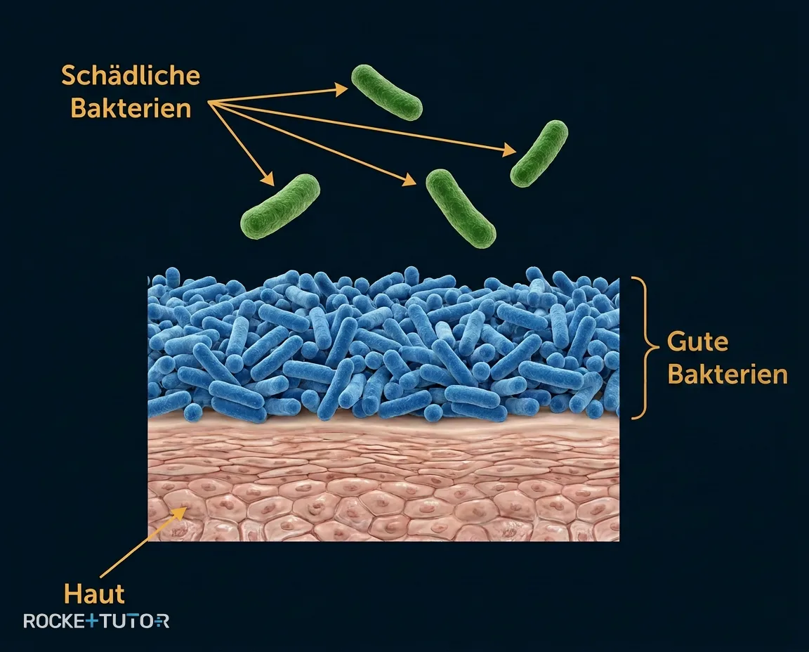 Gute und schädliche Bakterien auf der Haut
