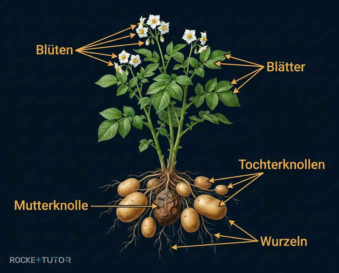 Kartoffelknolle mit Trieben aus den Augen