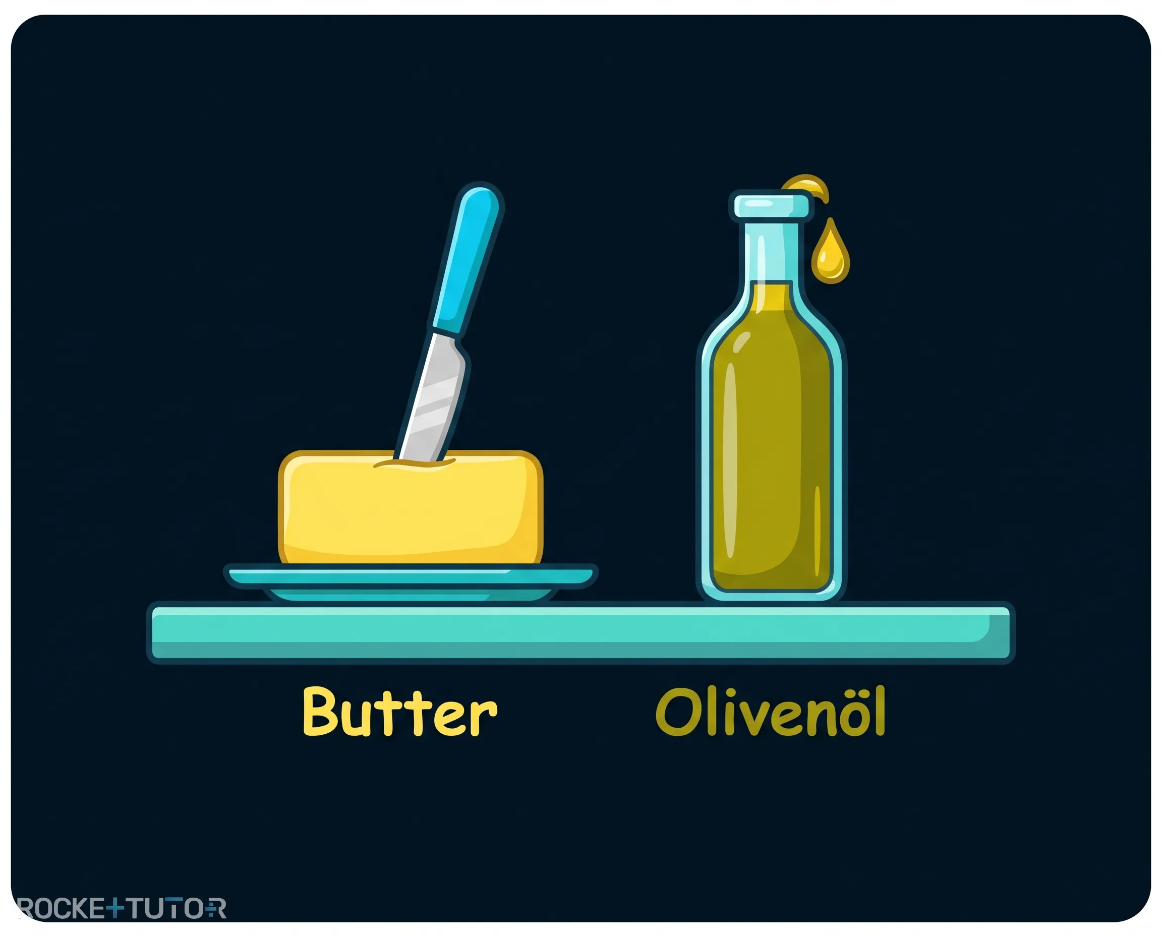 Fettmoleküle und Butter vs Öl
