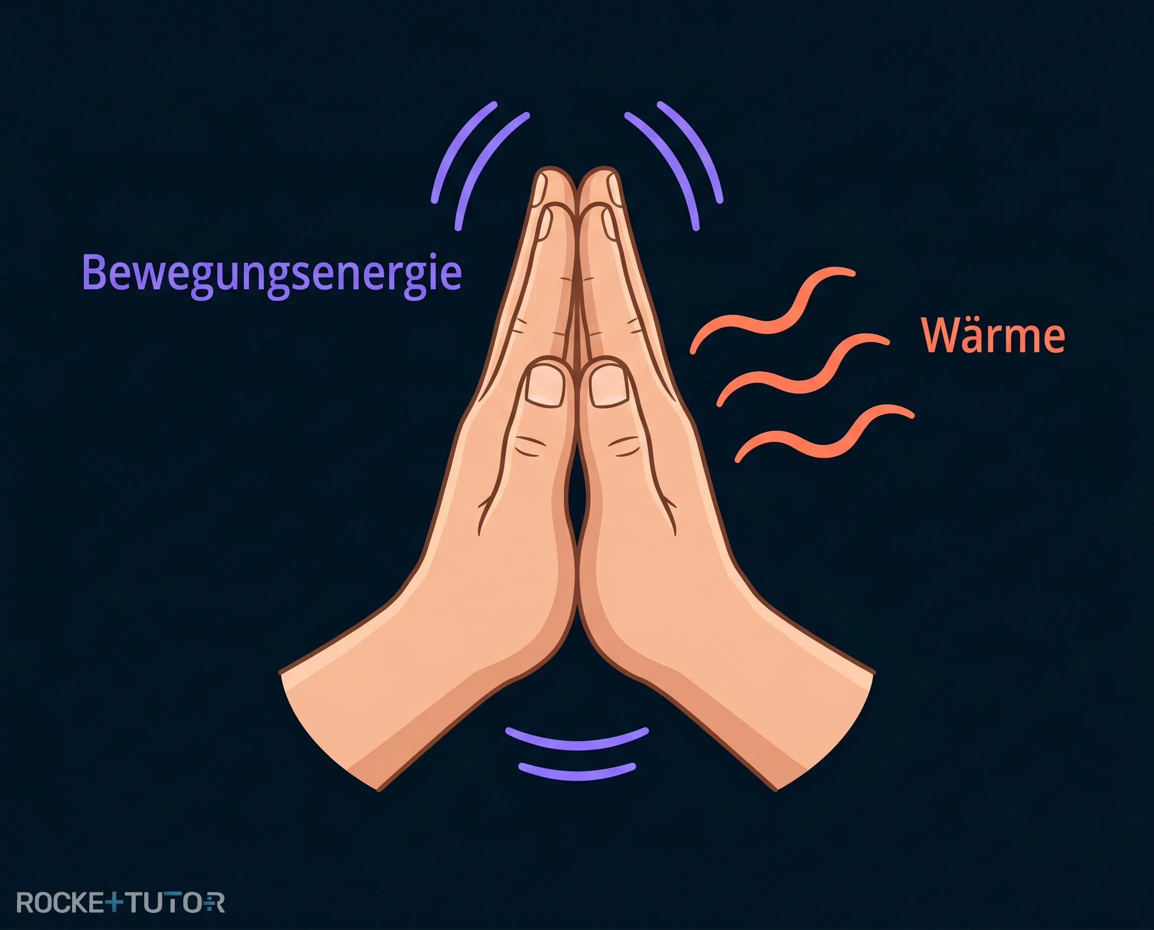 Hände reiben erzeugt Wärme