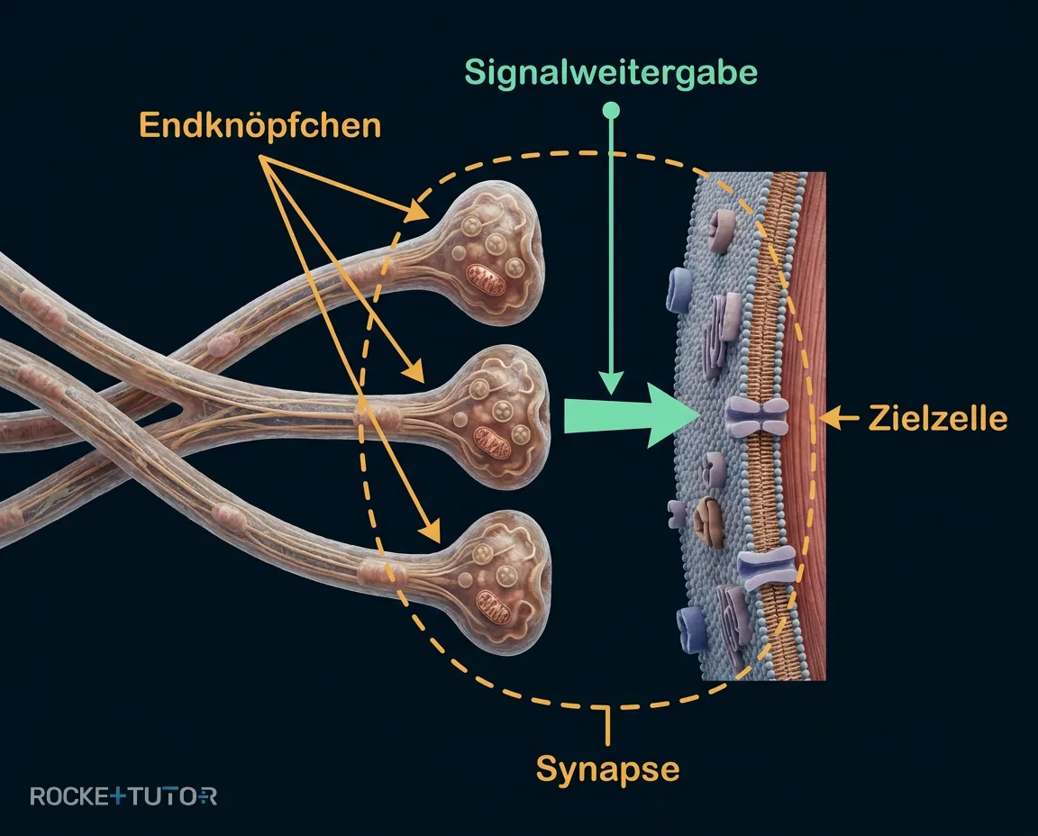 Aufbau einer Synapse am Endknöpfchen