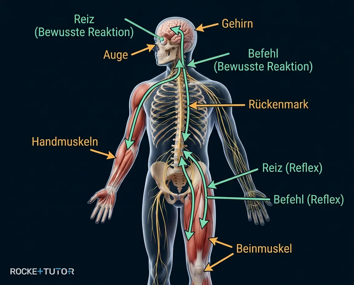 Signalwege bei Reflex und Reaktion