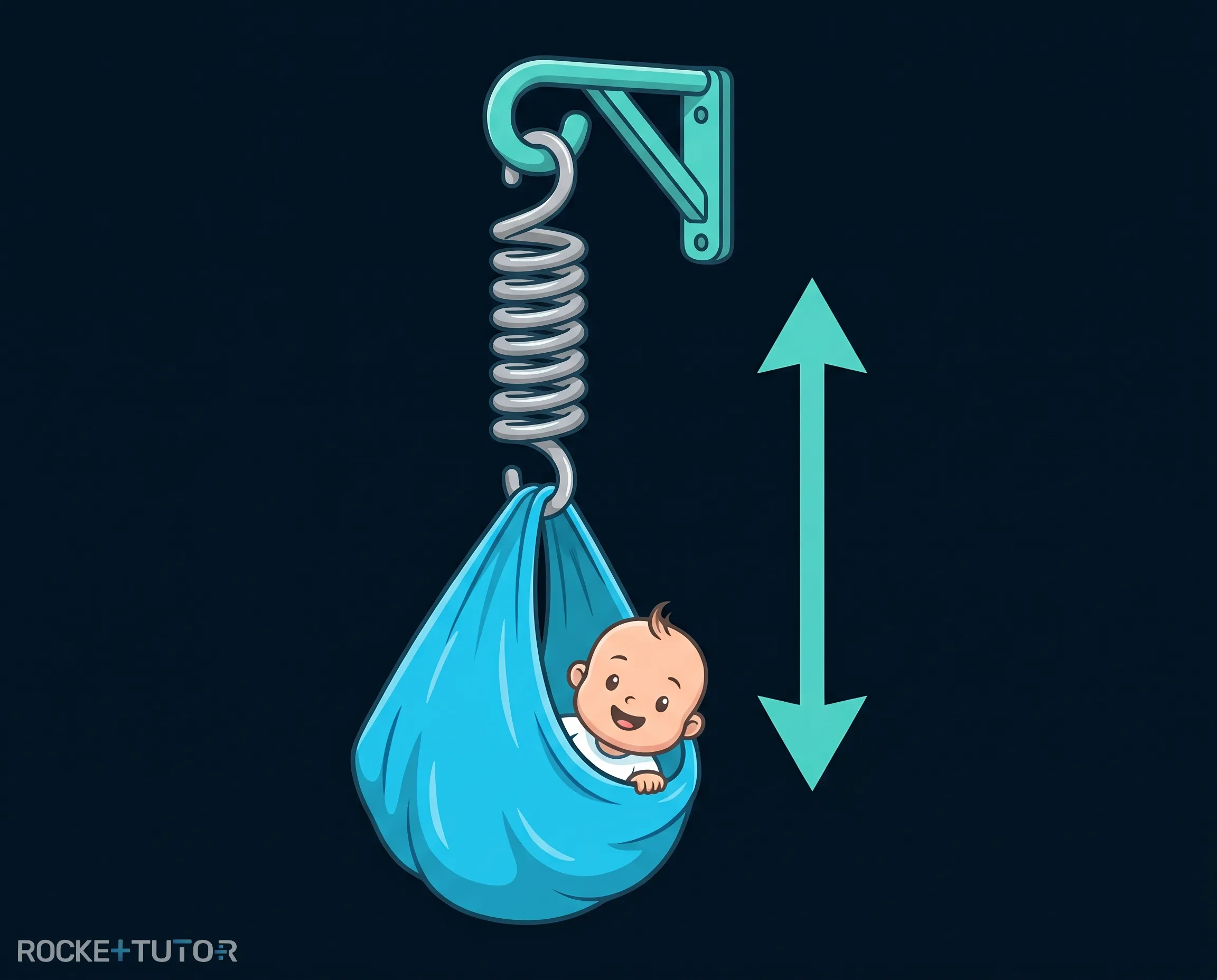 Baby in einer Federwiege