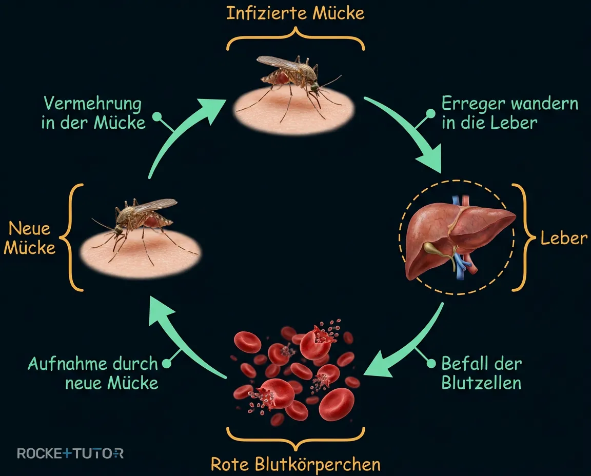 Lebenszyklus des Malaria-Erregers