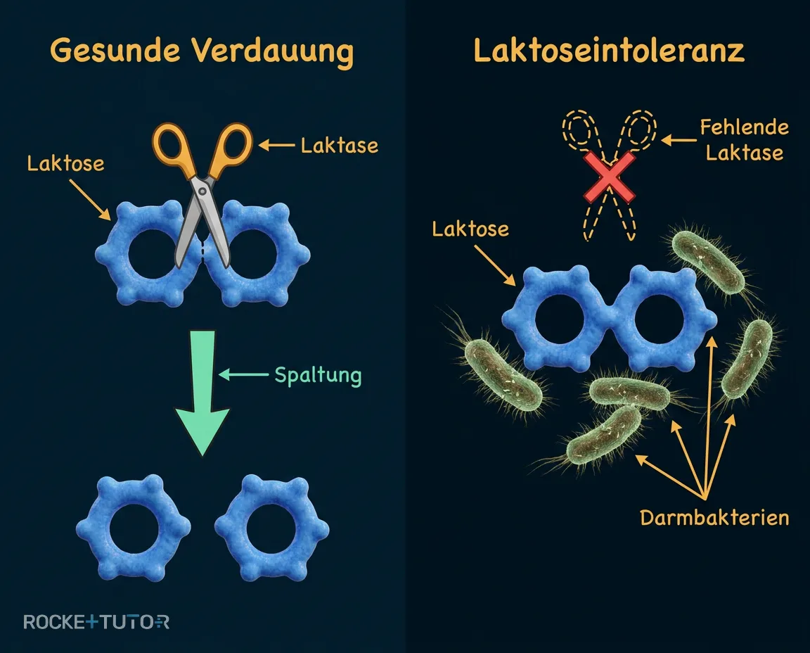 Verdauung bei Laktoseintoleranz im Darm