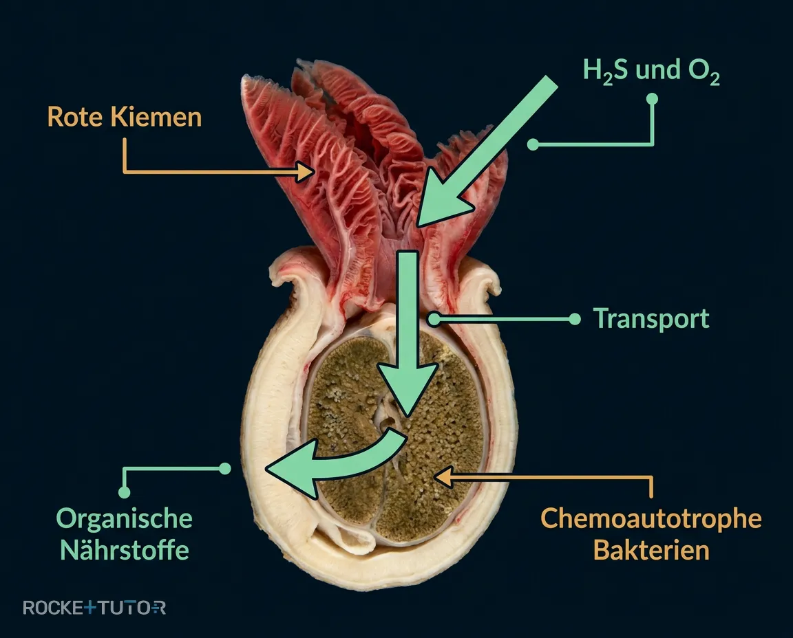 Symbiose zwischen Bartwurm und chemoautotrophen Bakterien
