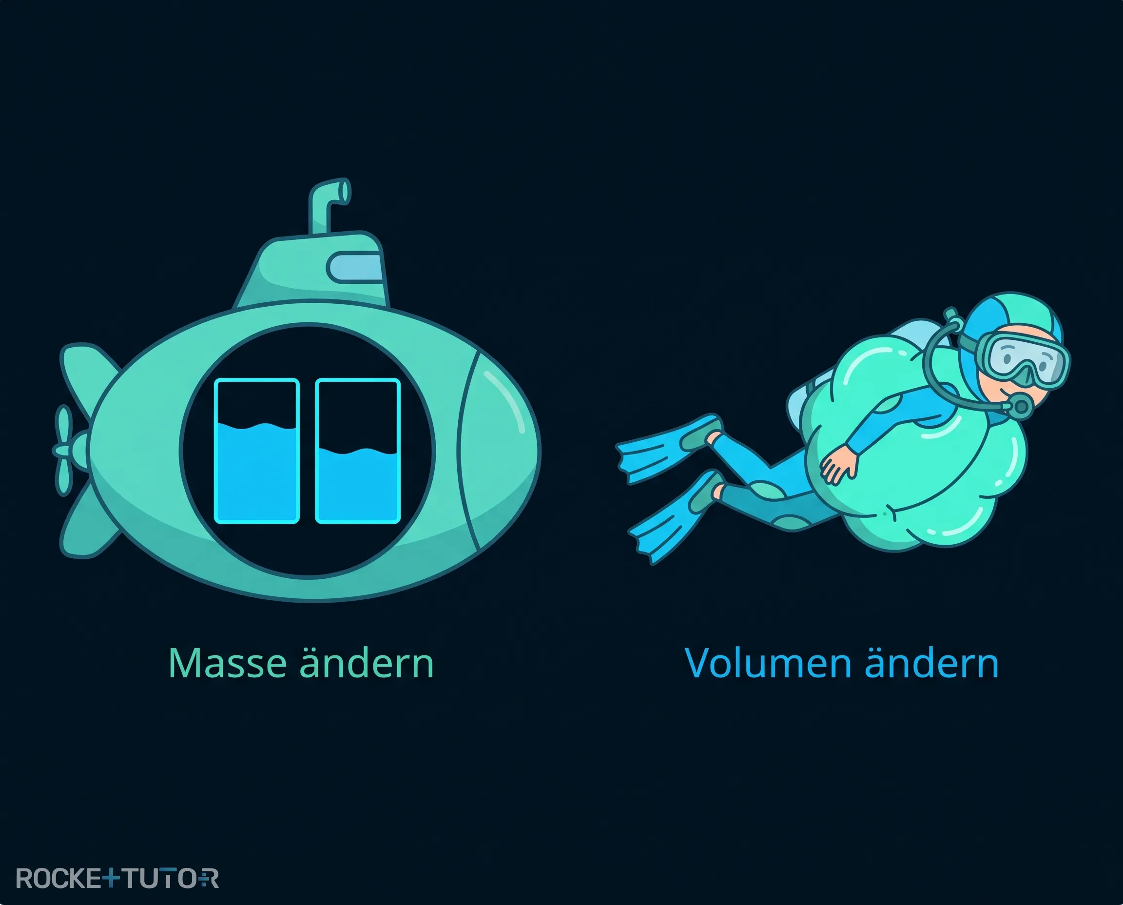 U-Boot und Taucher Auftrieb