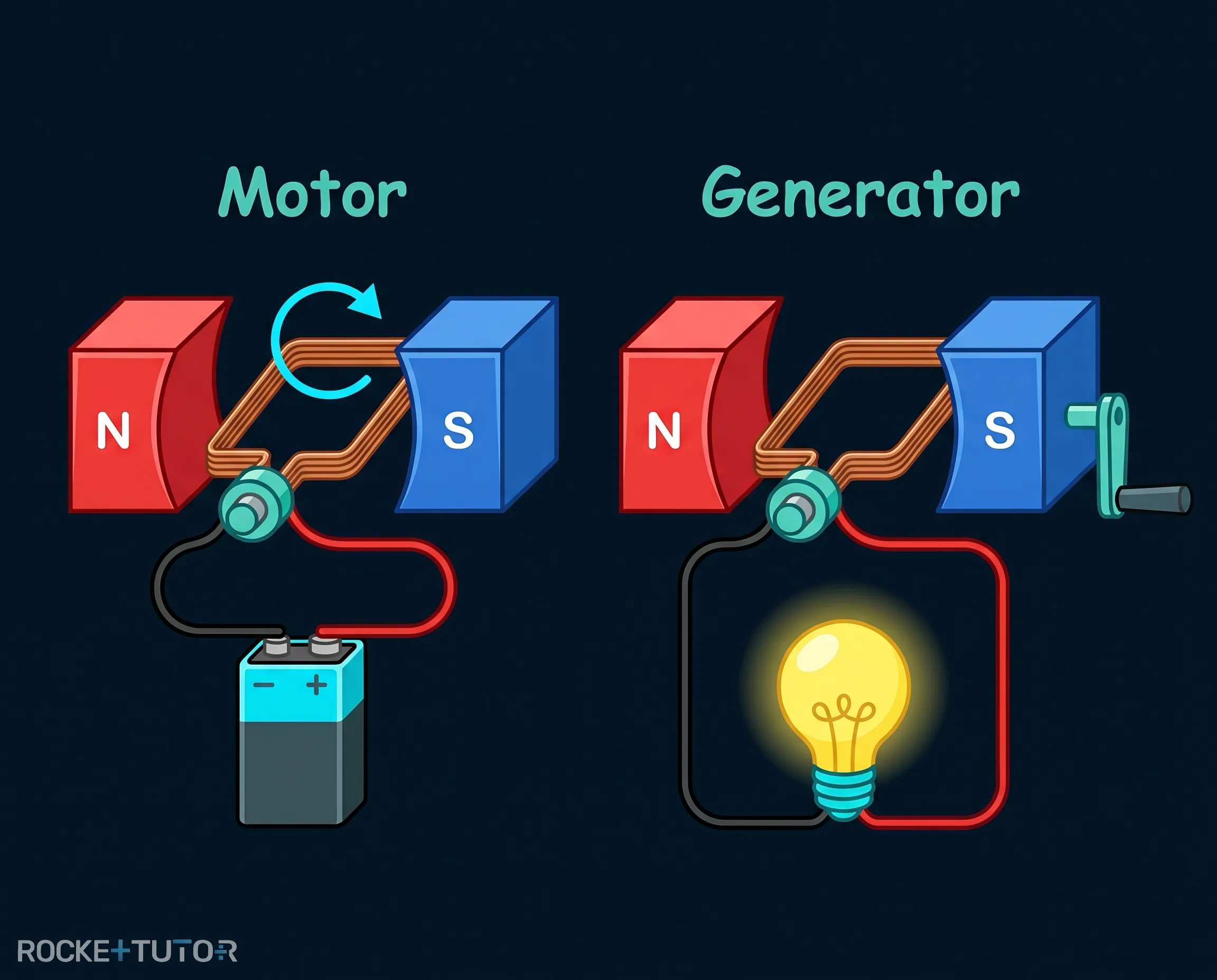 Elektromotor und Generator Aufbau
