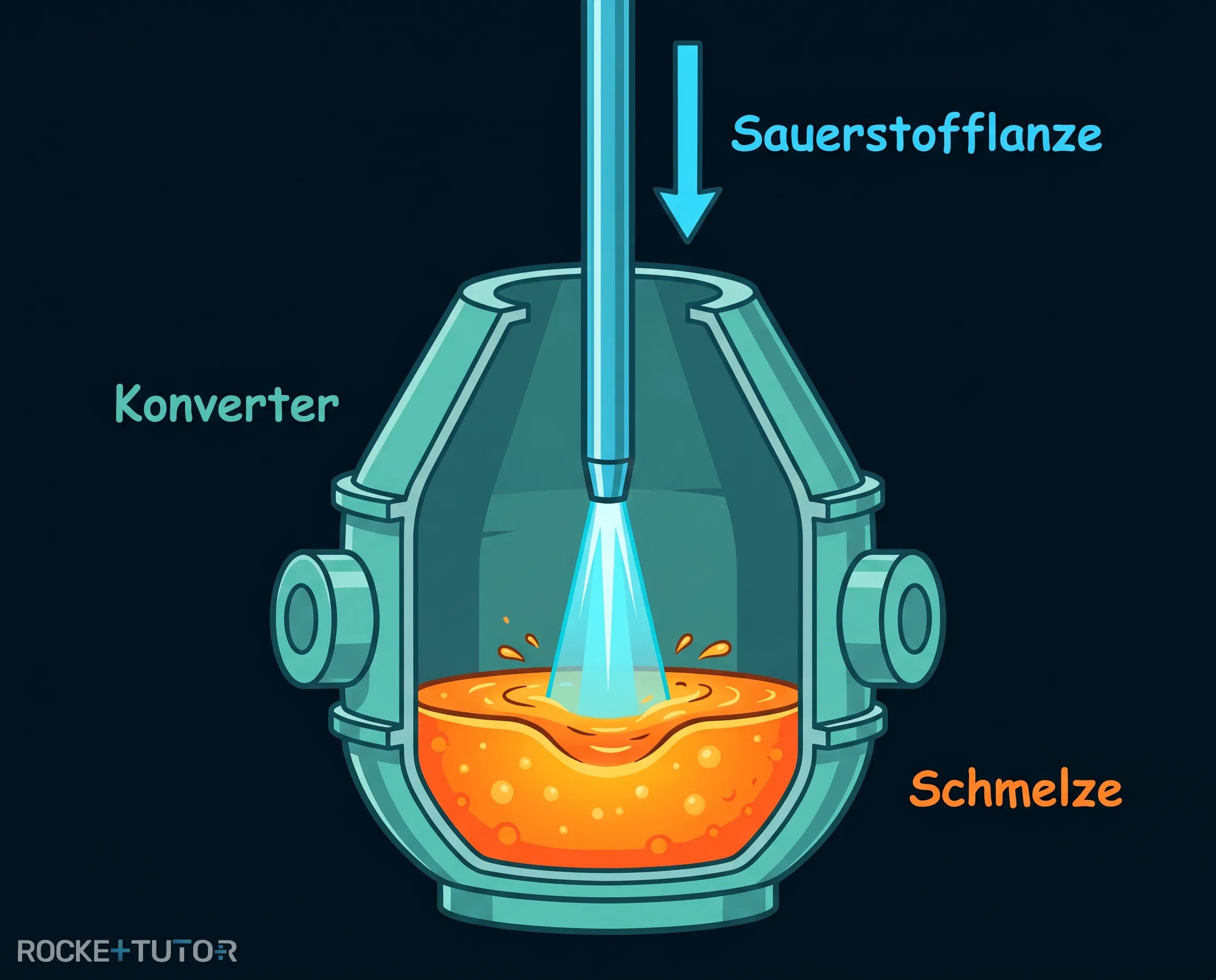 Sauerstofflanze im Konverter