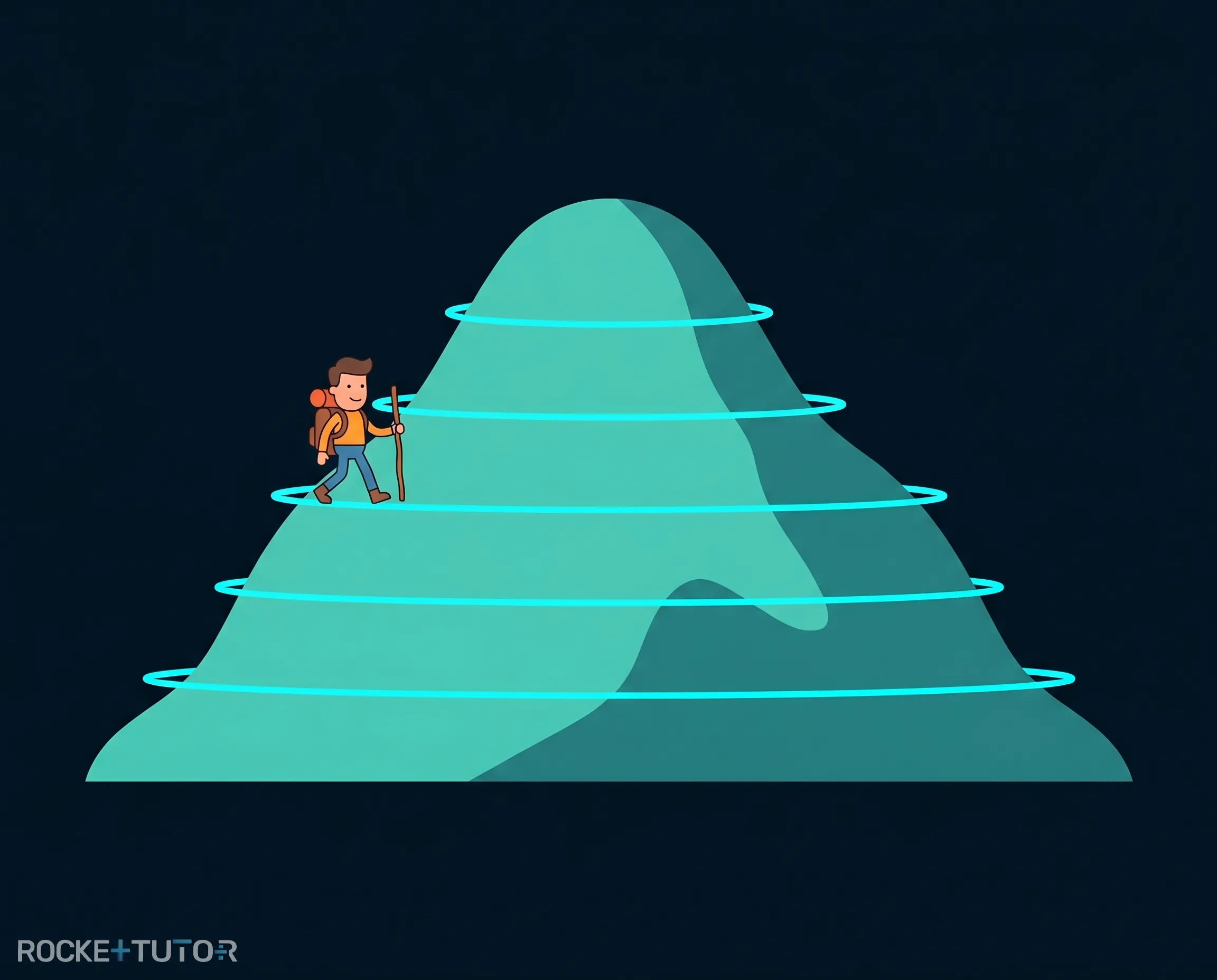 Berg mit Höhenlinien