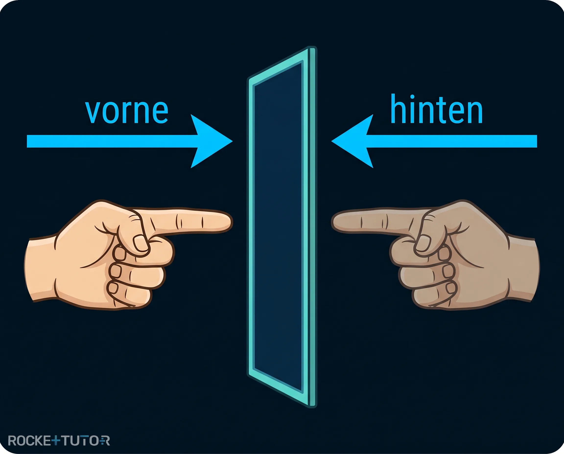 Finger zeigt auf Spiegelbild