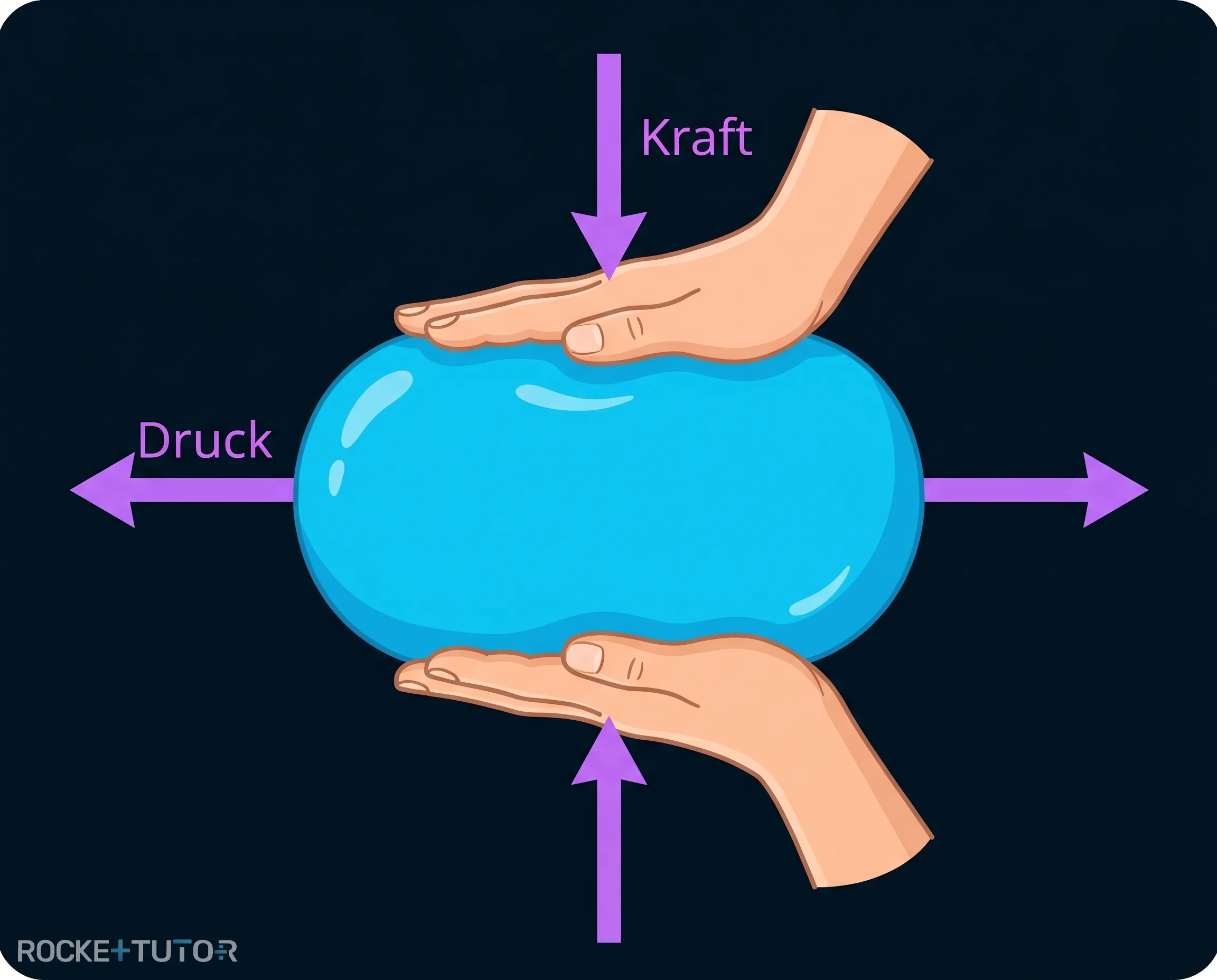 Wasserballon wird zusammengedrückt