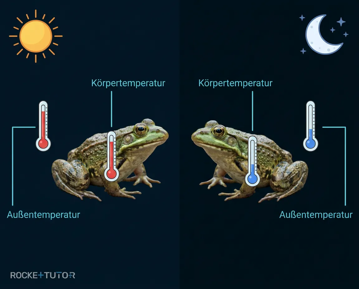 Wechselwarmer Frosch bei Sonne