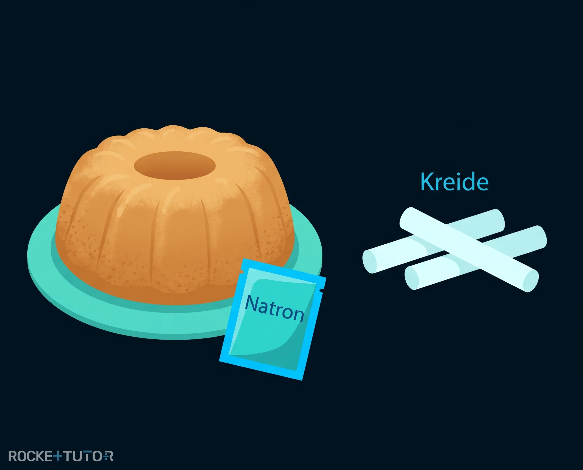 Kuchen und Tafelkreide im Alltag