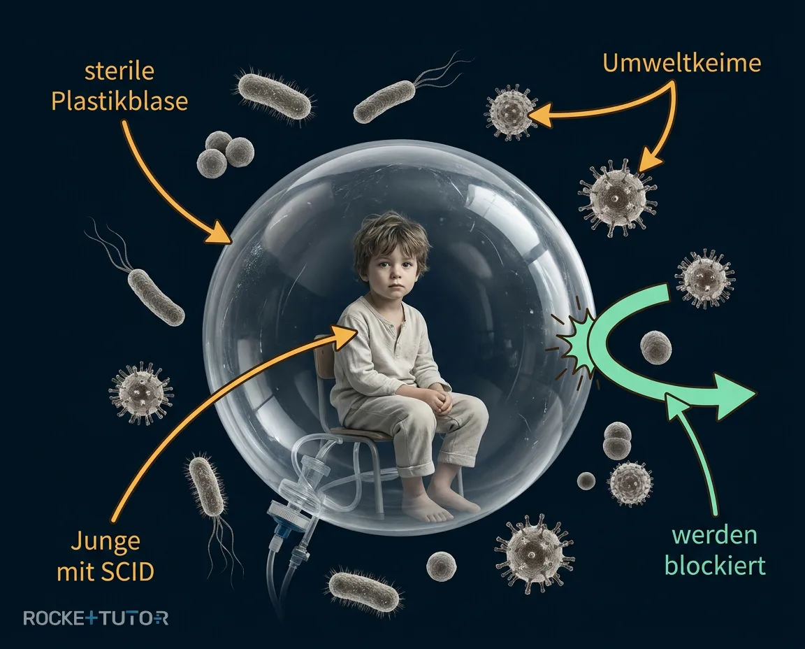 Junge in steriler Blase