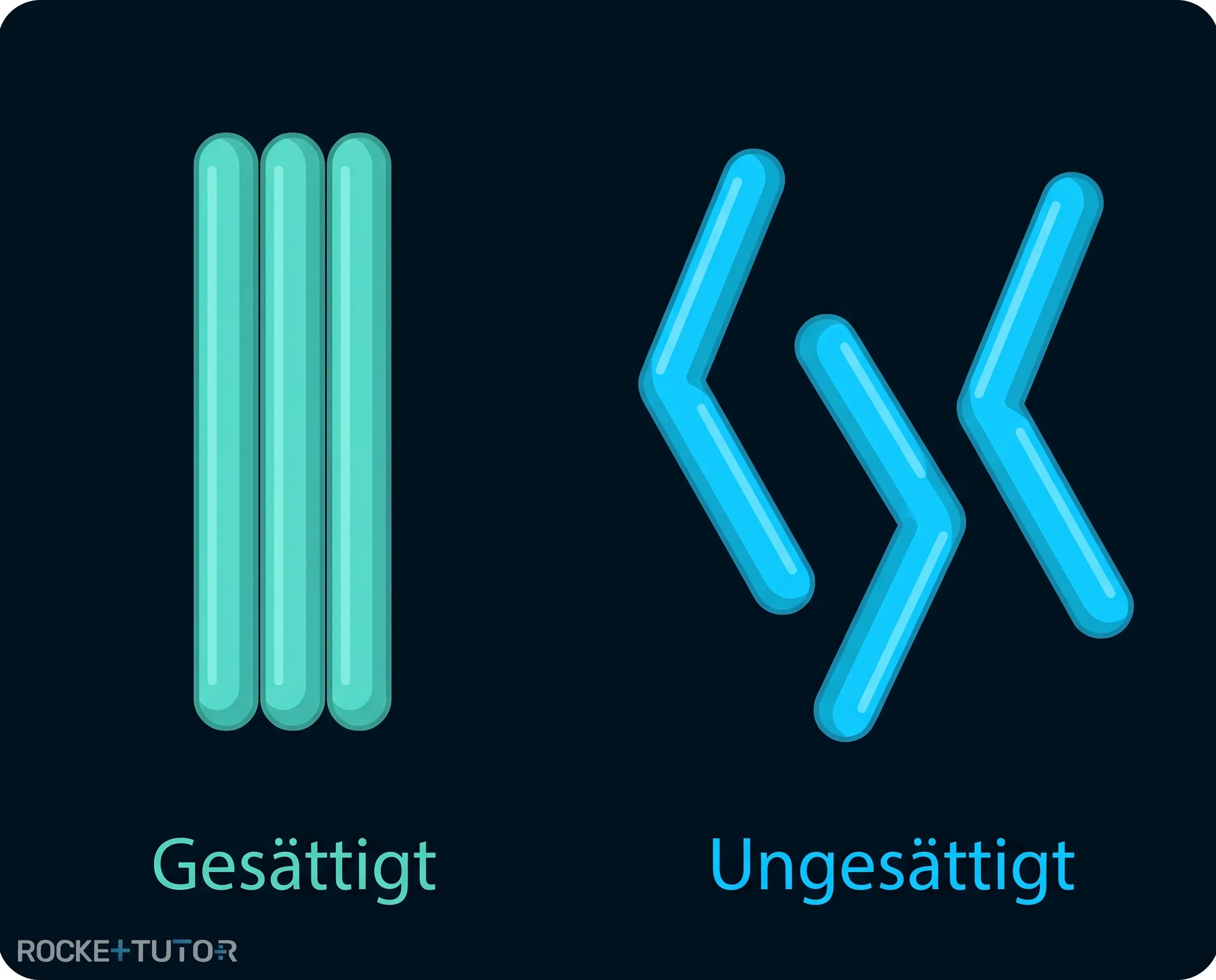 Molekülstruktur mit Knick durch Doppelbindung