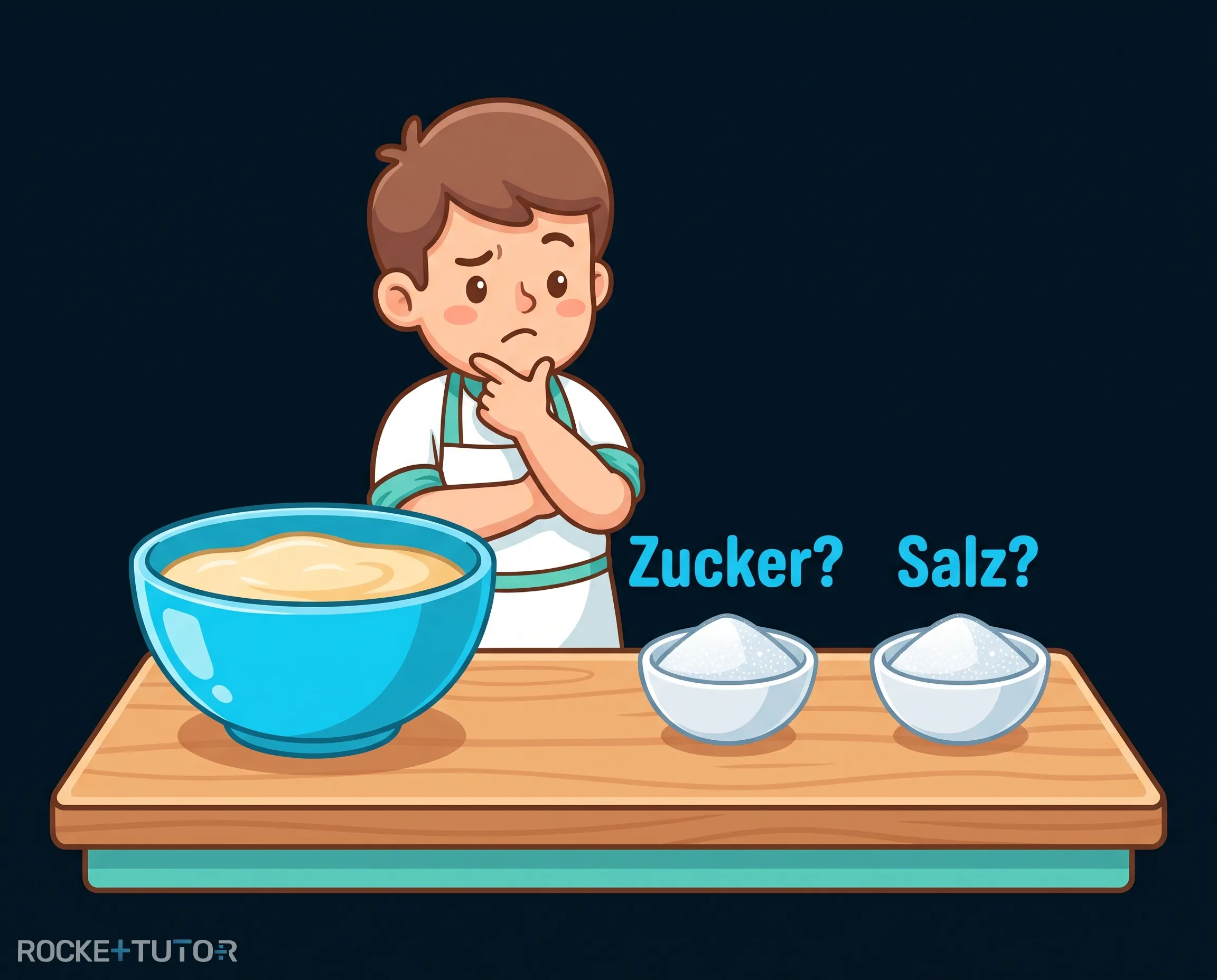 Salz und Zucker verwechseln
