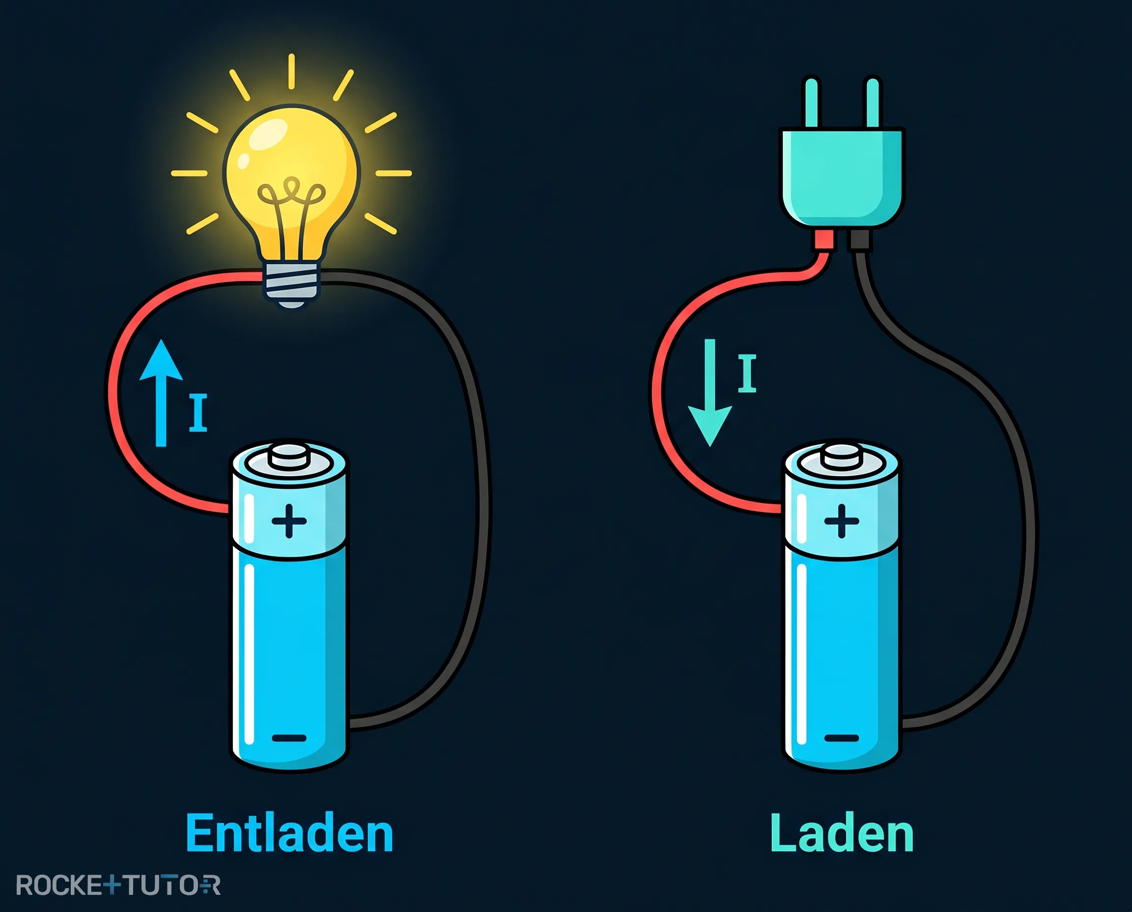 Laden und Entladen eines Akkus