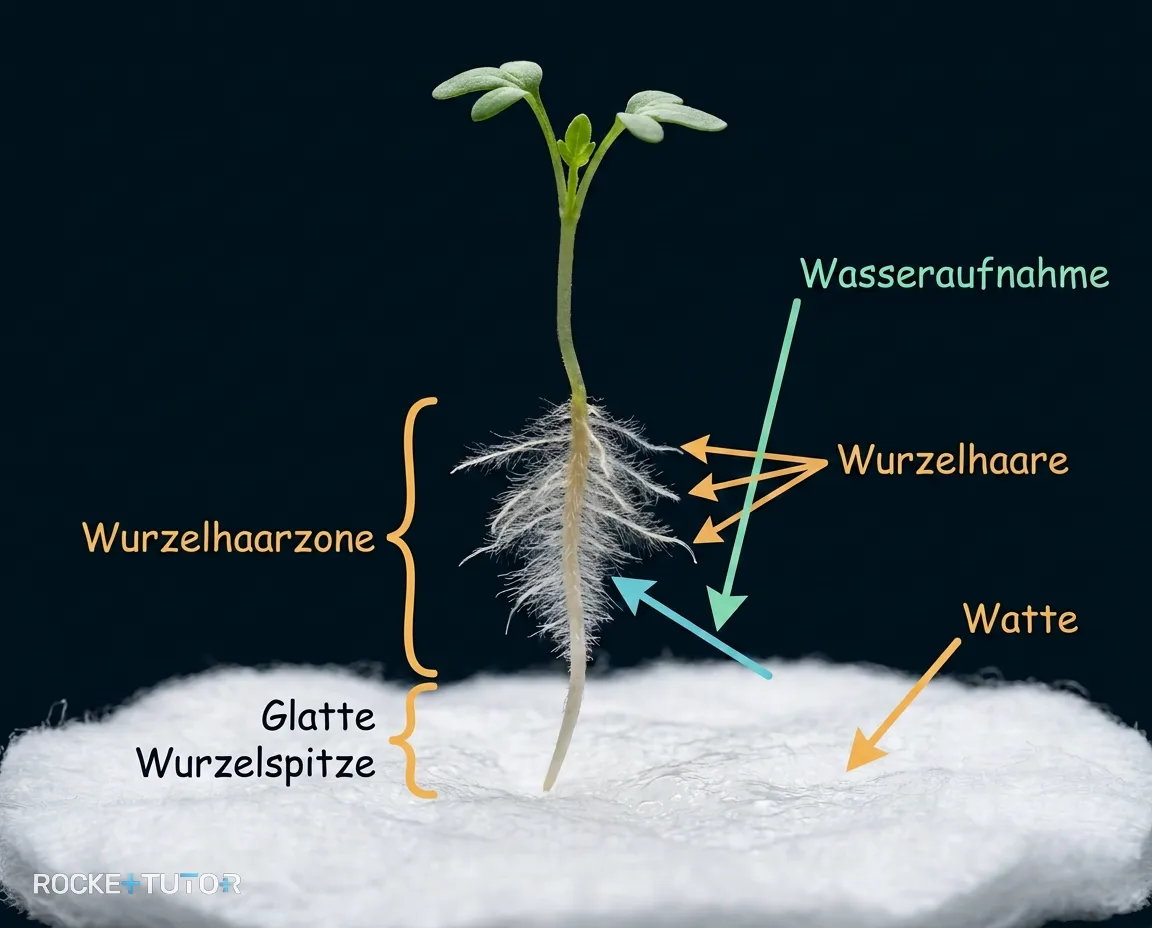 Kressesamen mit feinen weißen Wurzelhaaren