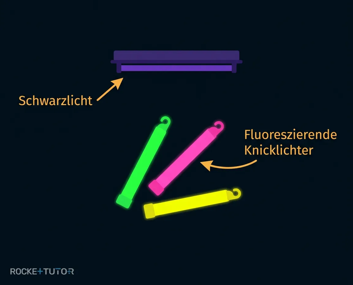 Neonfarbene Knicklichter leuchten