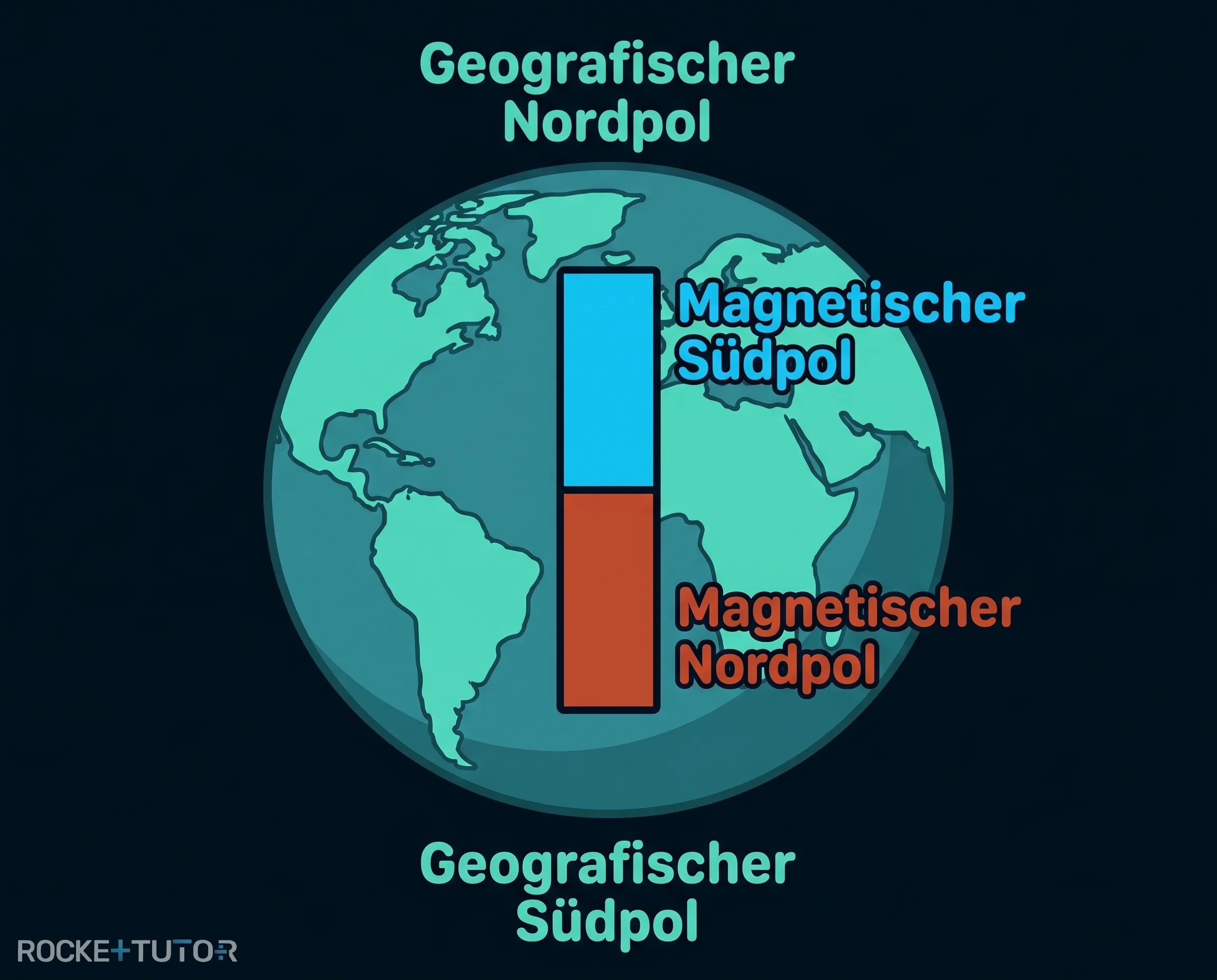Magnetfeld der Erde mit Polen
