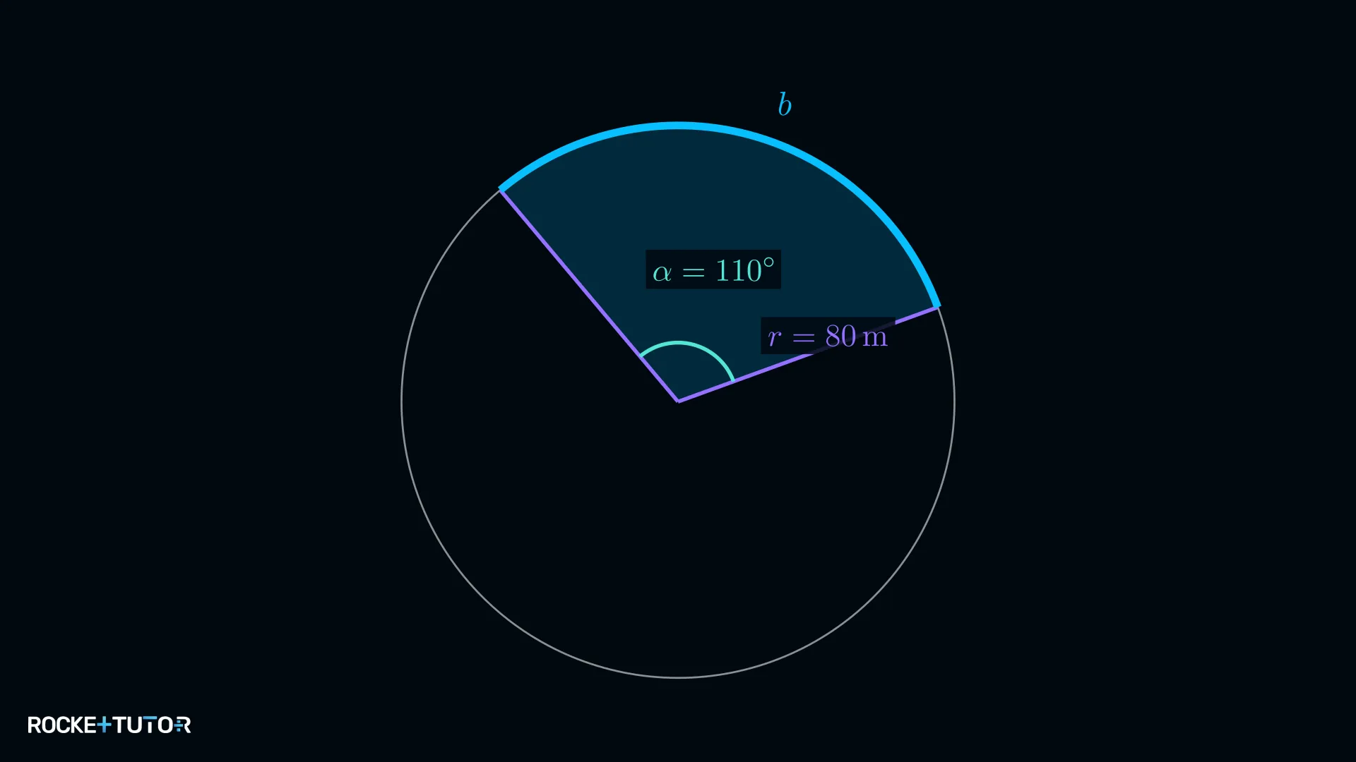 Rennstreckenkurve als Kreisbogen mit Radius 80 m
