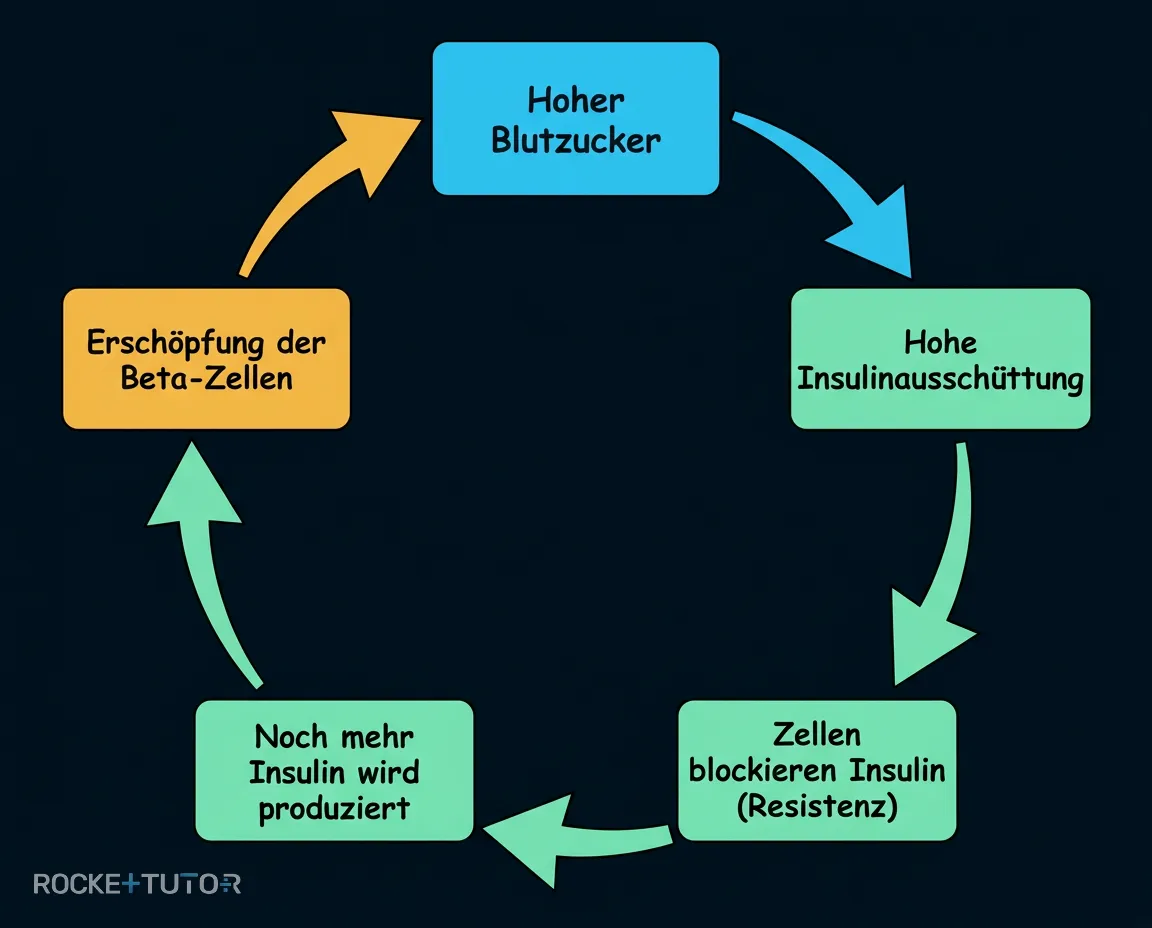 Teufelskreis der Insulinresistenz bei Typ-2-Diabetes