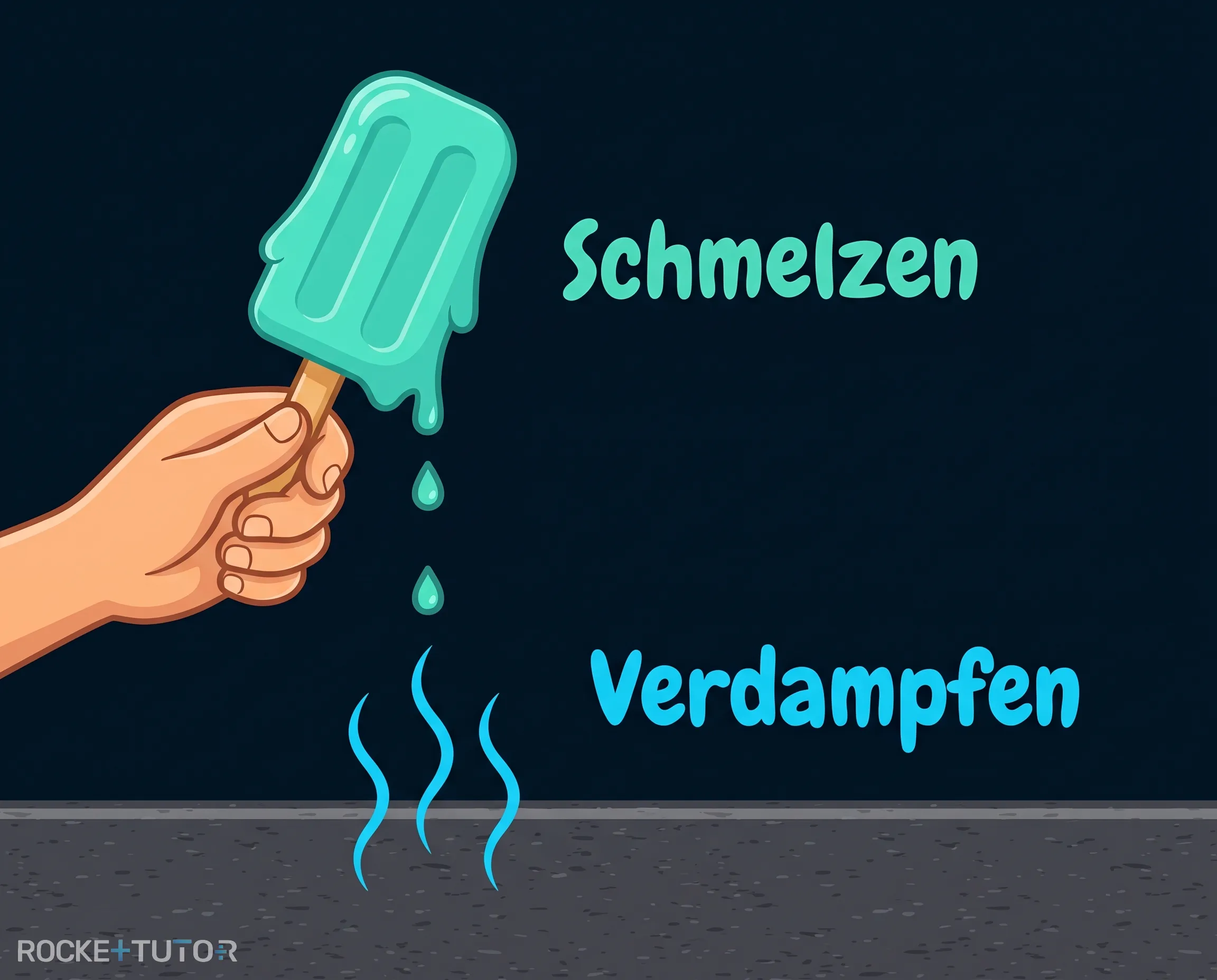 Eis am Stiel schmilzt