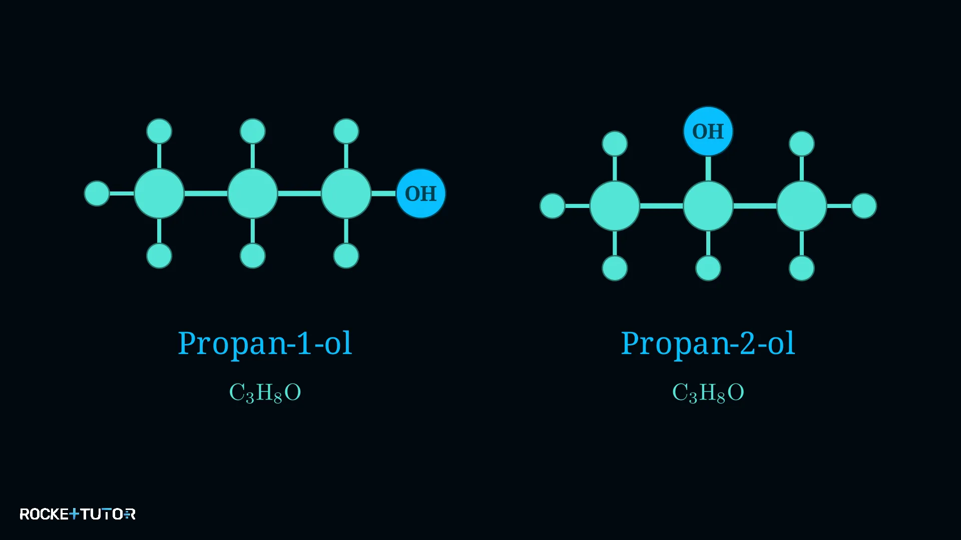 Propan-1-ol und Propan-2-ol Strukturformeln