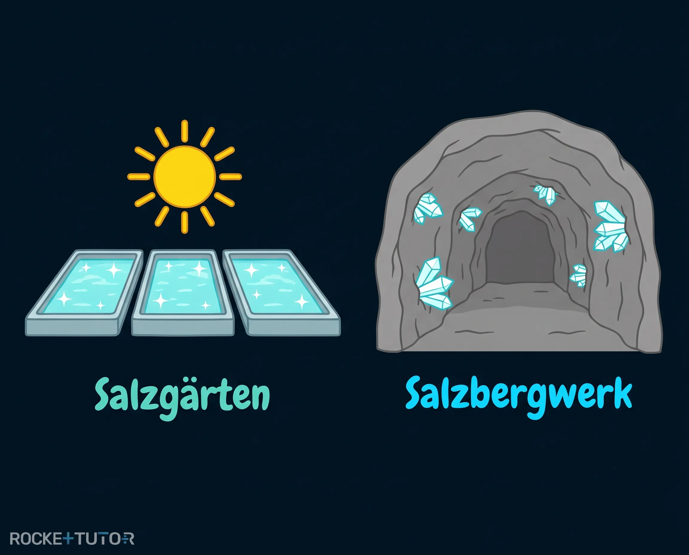 Salzgewinnung in Salzgärten und Salinen