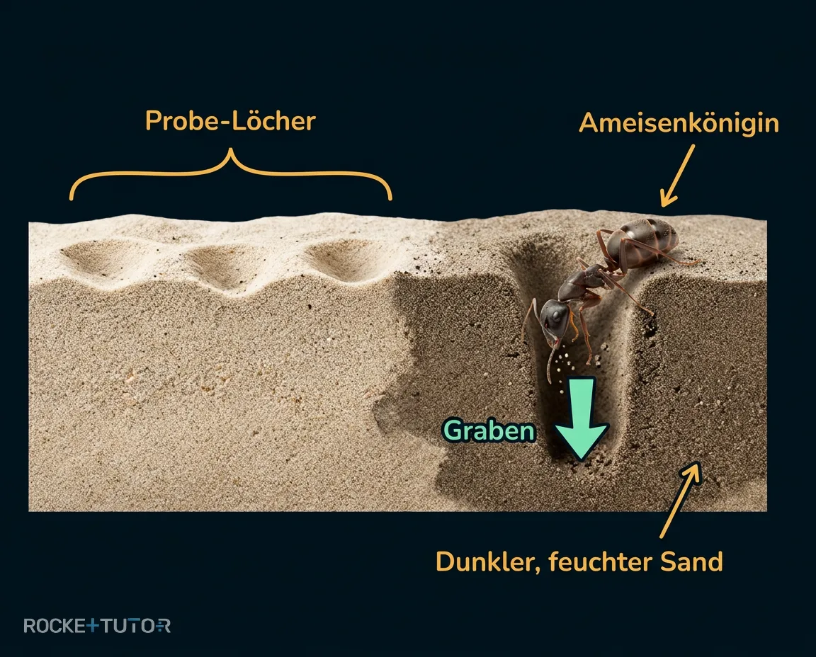 Ameise gräbt Loch