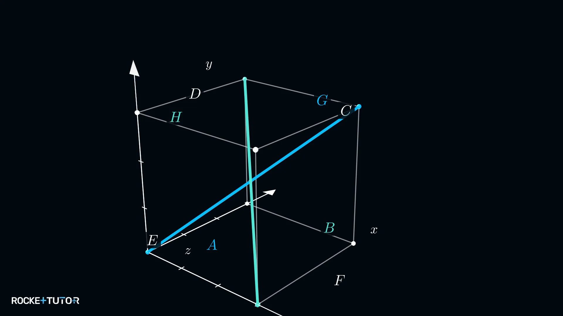 Würfel mit Raumdiagonalen AG und BH