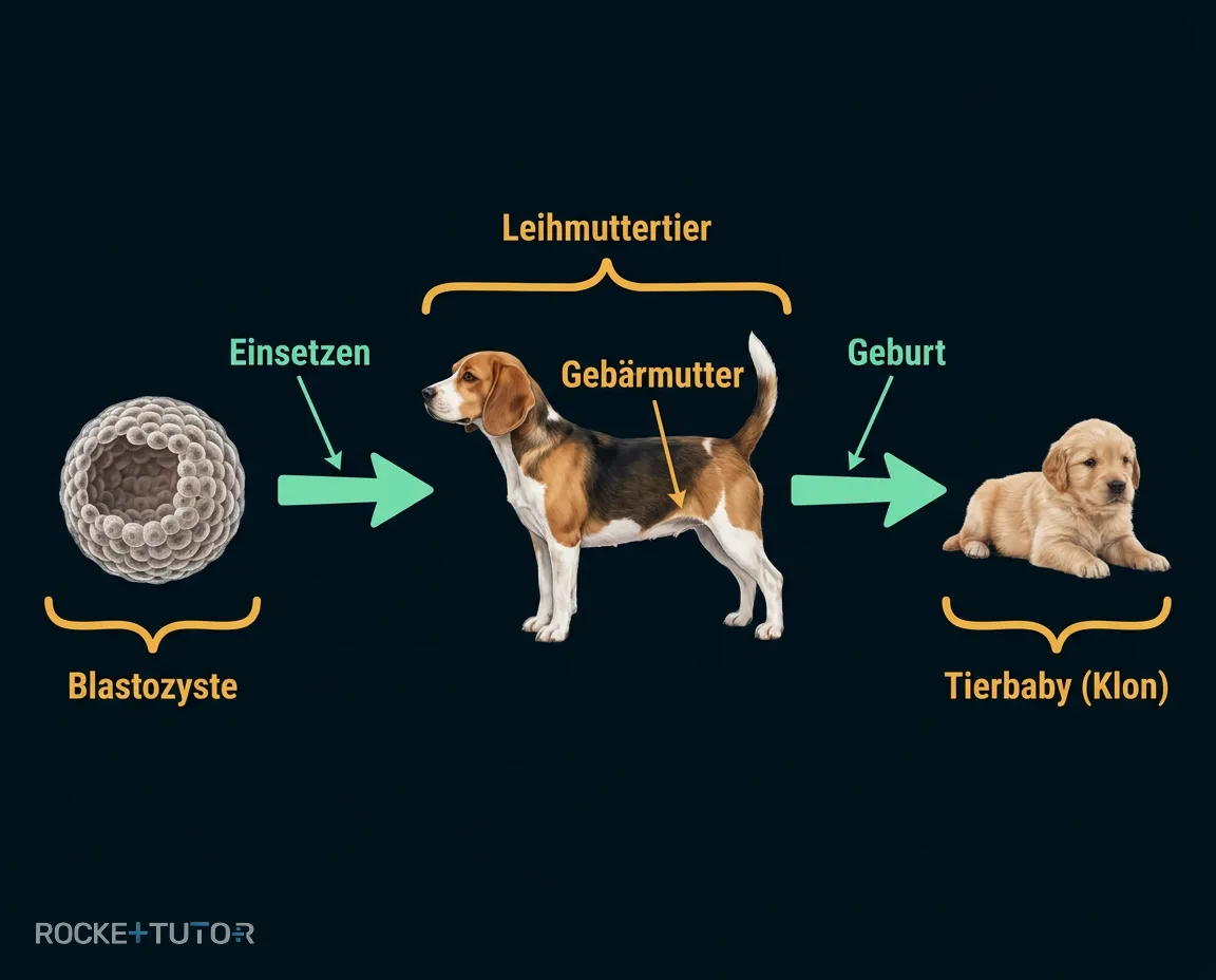 Ablauf des reproduktiven Klonens