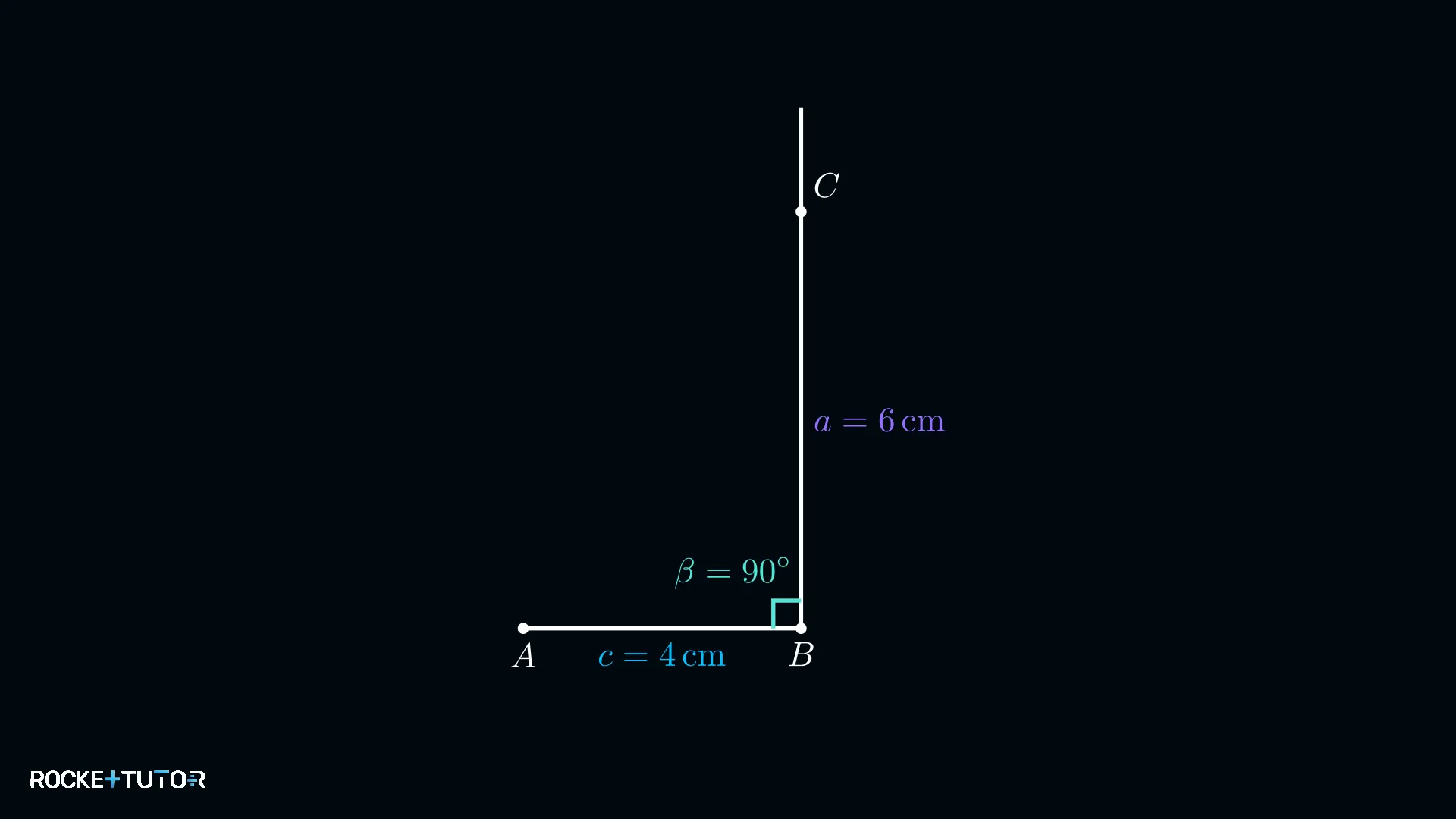 Seite a = 6 cm senkrecht von B abgetragen, Punkt C markiert