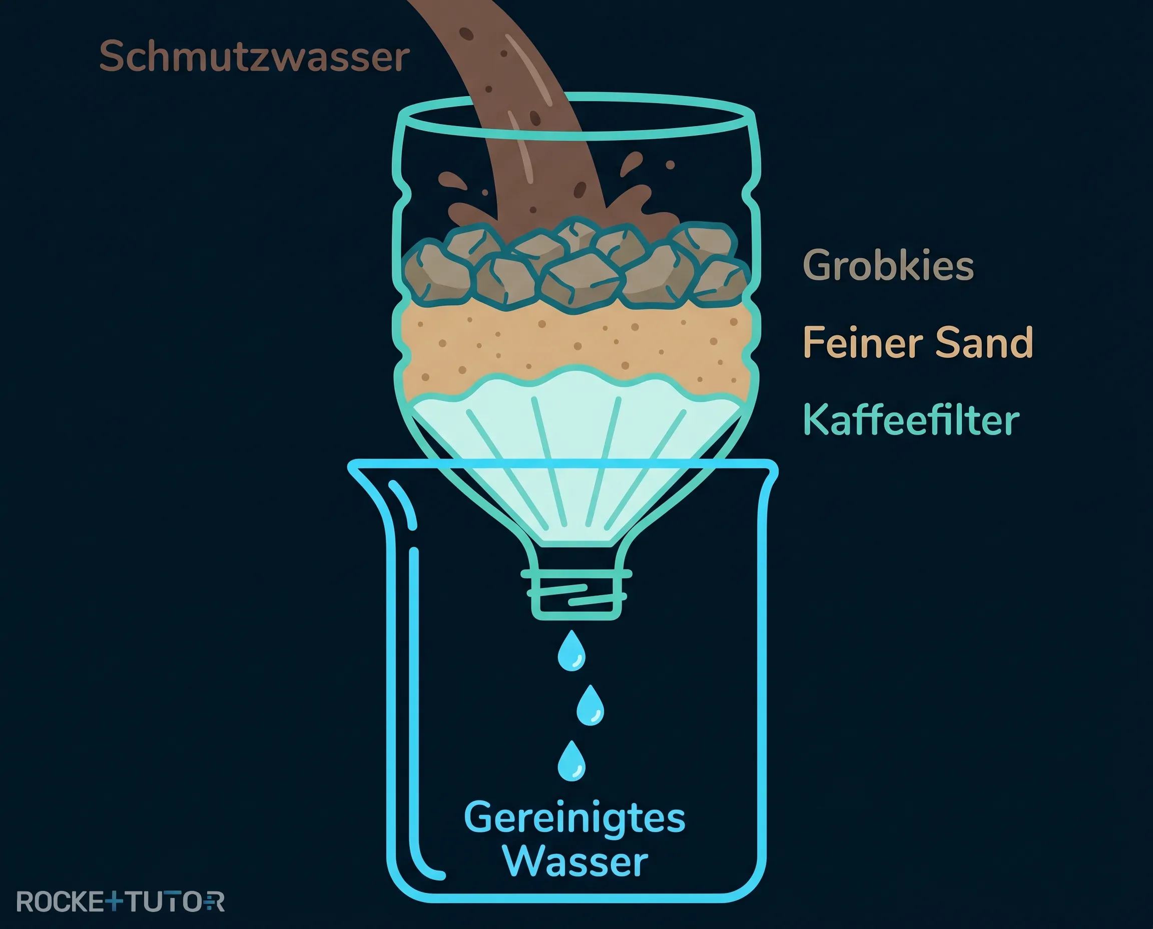 Mini-Kläranlage aus einer Plastikflasche