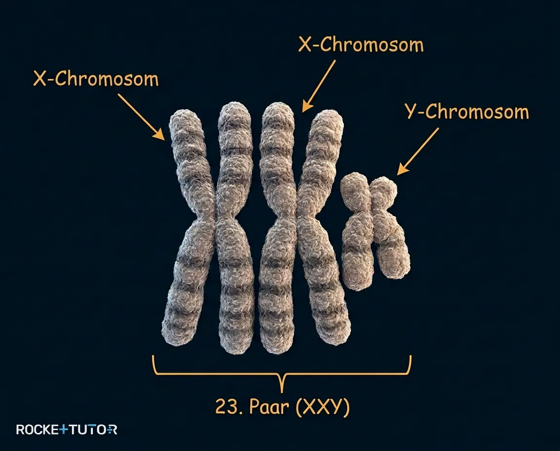 Karyogramm mit XXY Gonosomen