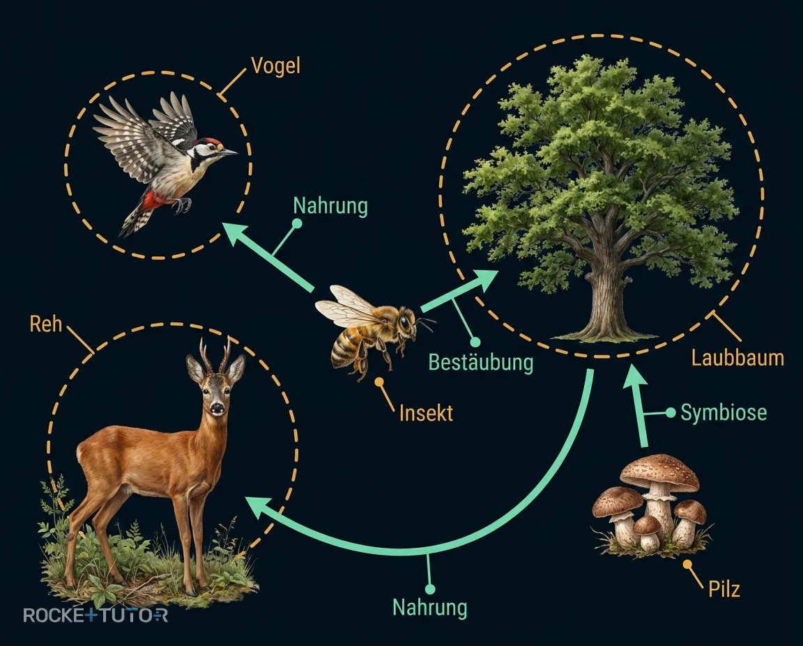 Nahrungsnetz im Wald