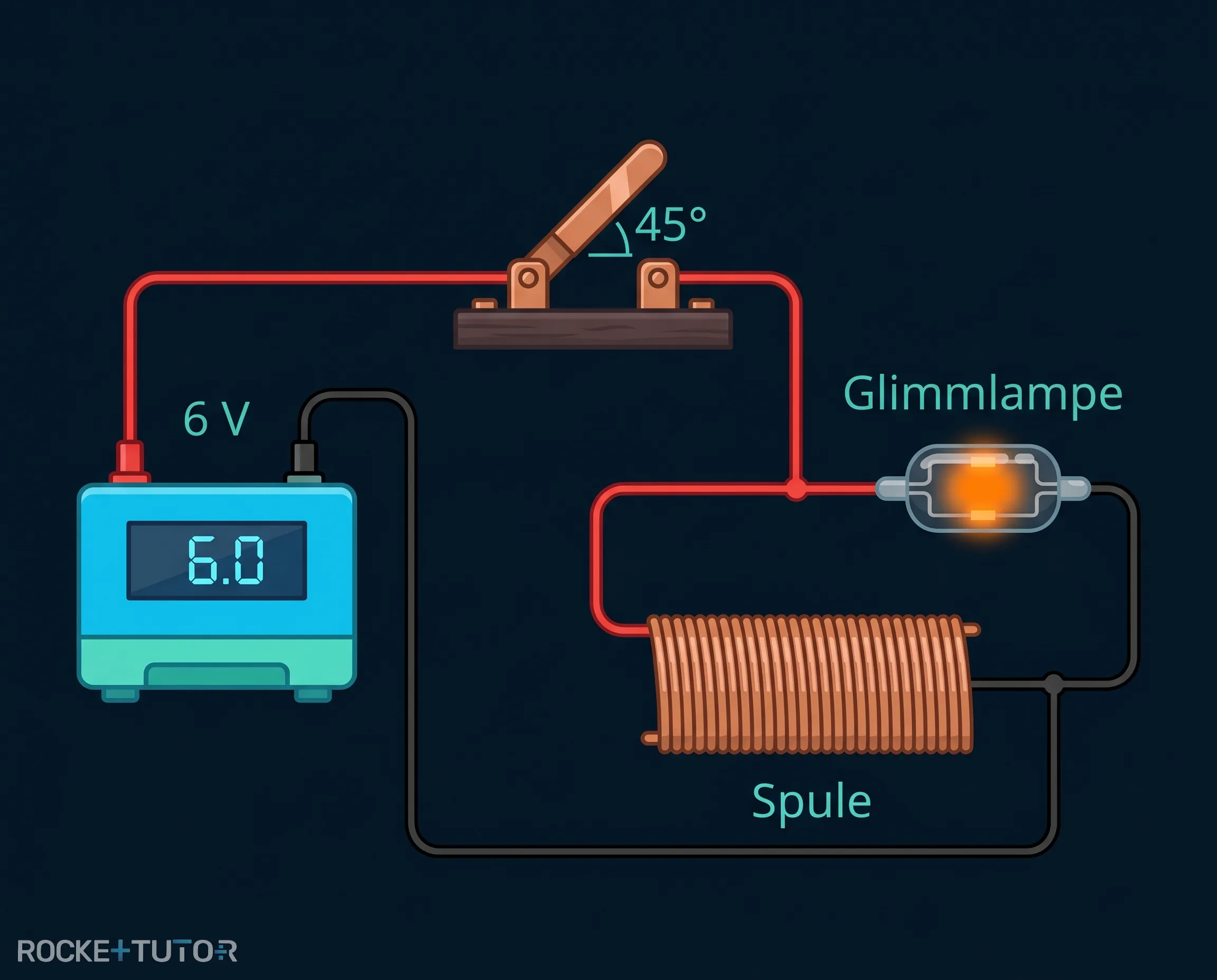 Glimmlampen-Experiment Aufbau