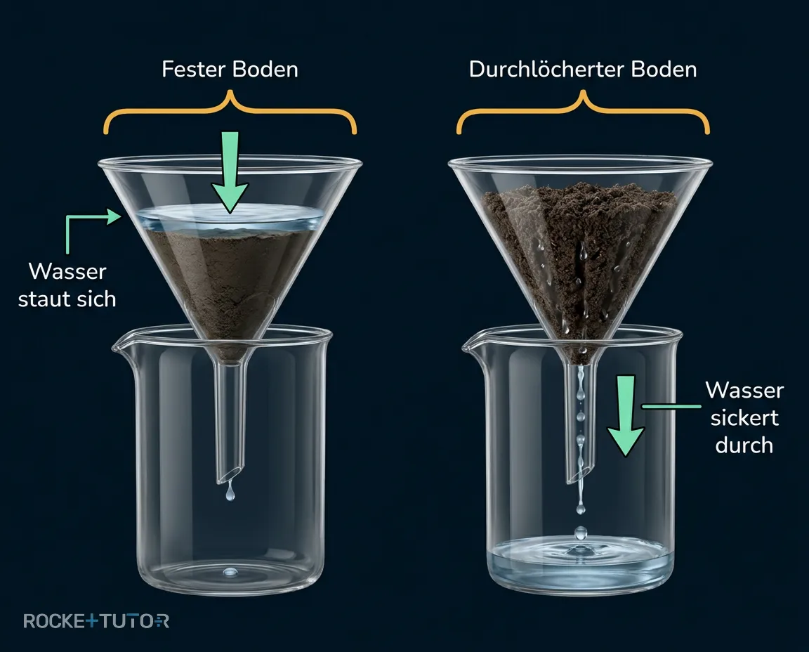Experiment mit zwei Trichtern