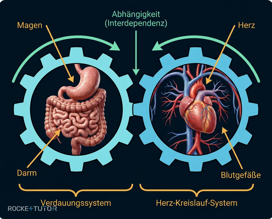 Zusammenarbeit der Organsysteme im Körper