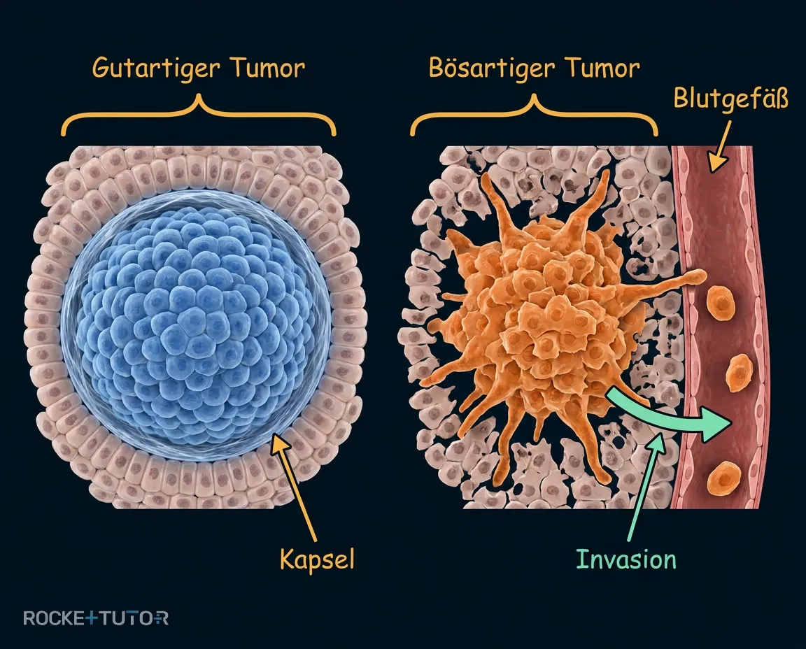 Gutartiger vs bösartiger Tumor